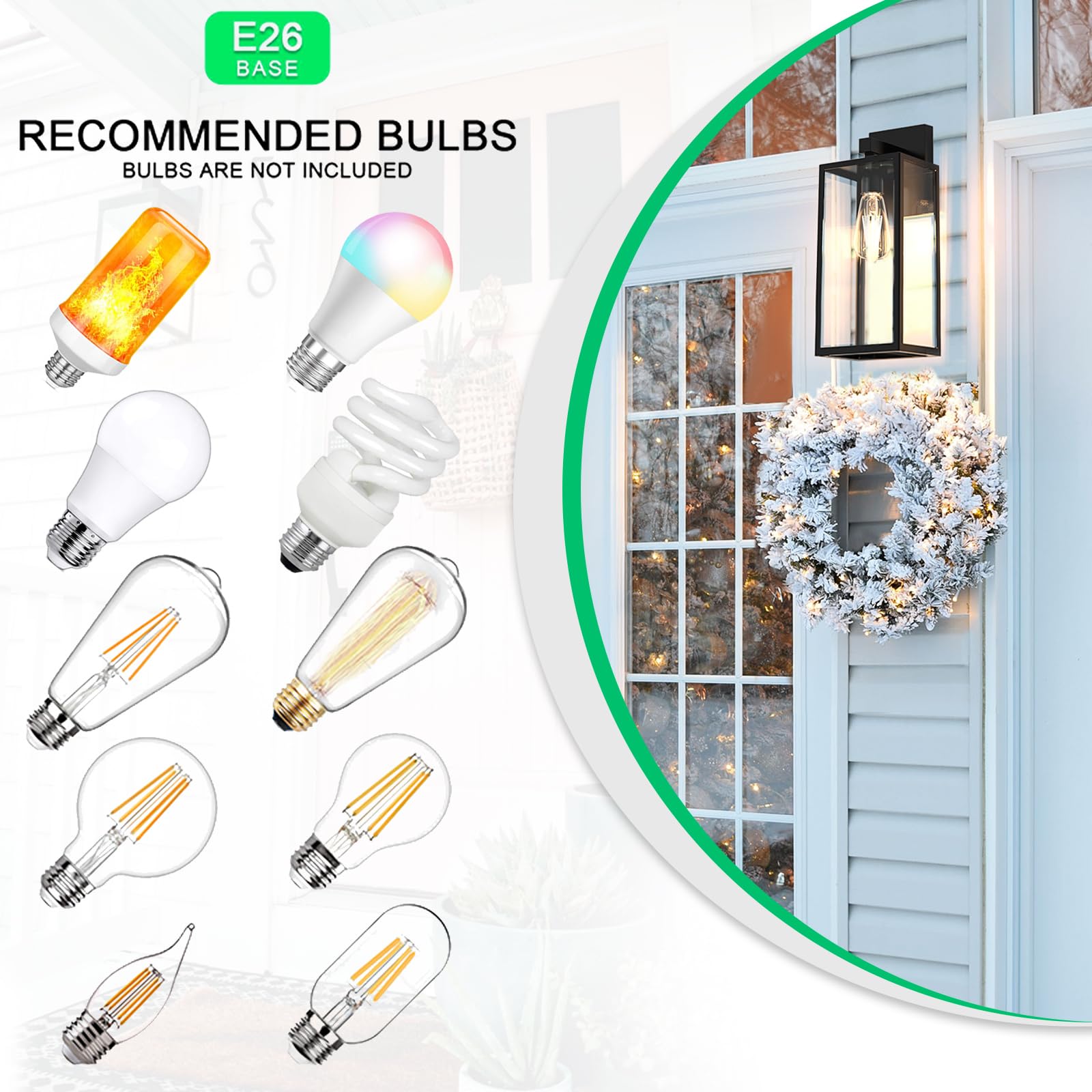 Maxvolador Outdoor Wall Lantern, Extra Large Exterior Waterproof Wall Sconce Light Fixture, Black Anti-Rust Wall Mount Lighting,