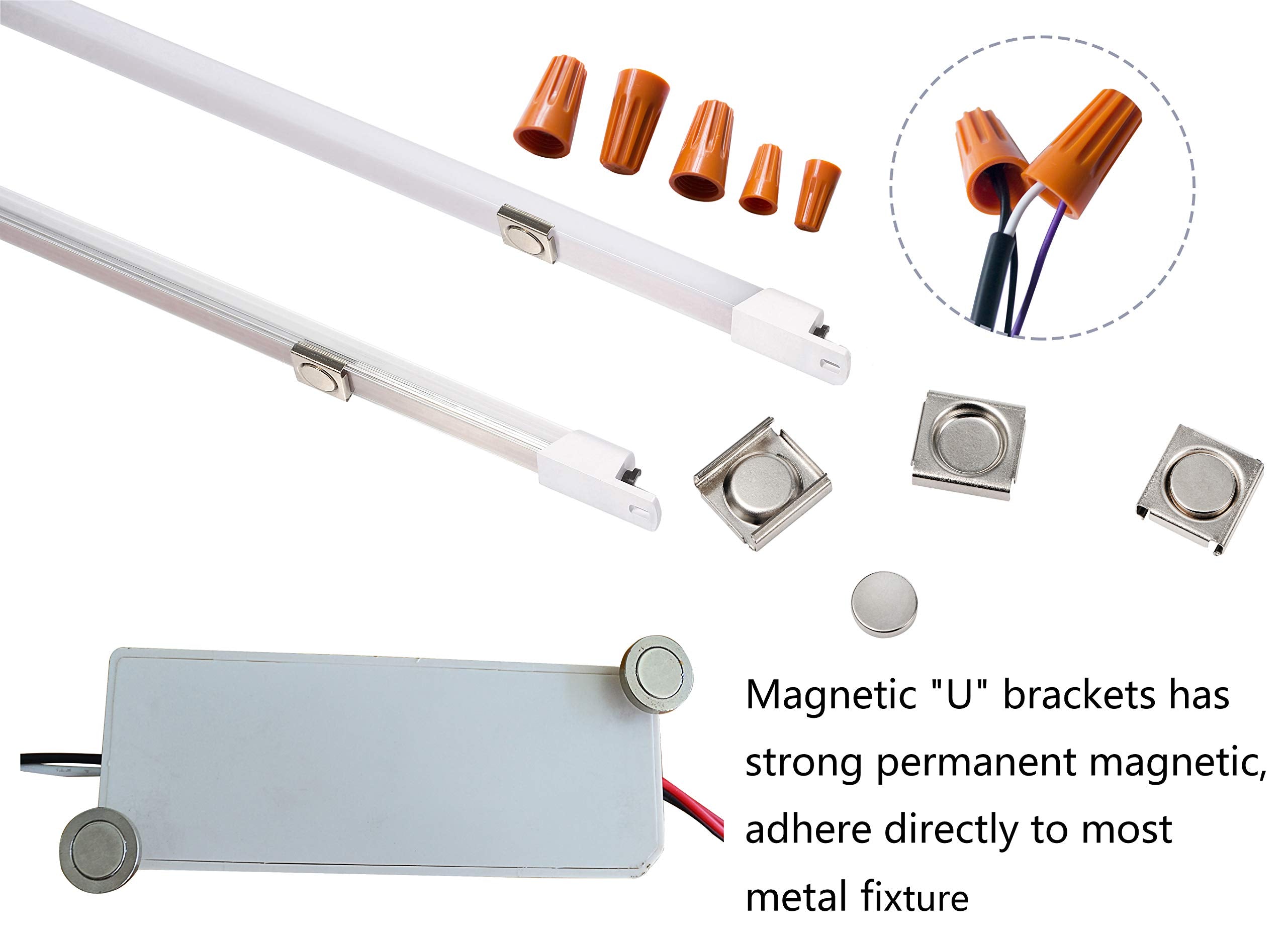 jimwhen 4FT LED Retrofit Kit, 72W, 150LM/W, 4000K Natural Light, Dimmable, Fluorescent Replacement for Troffer