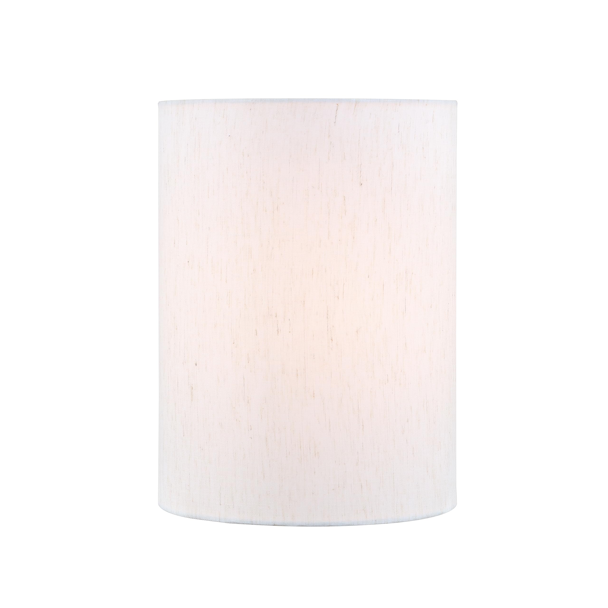 Aspen Creative Drum Lamp Shade, Off-White Flaxen, 8in x 8in x 11in, Model 31618, Flaxen Material