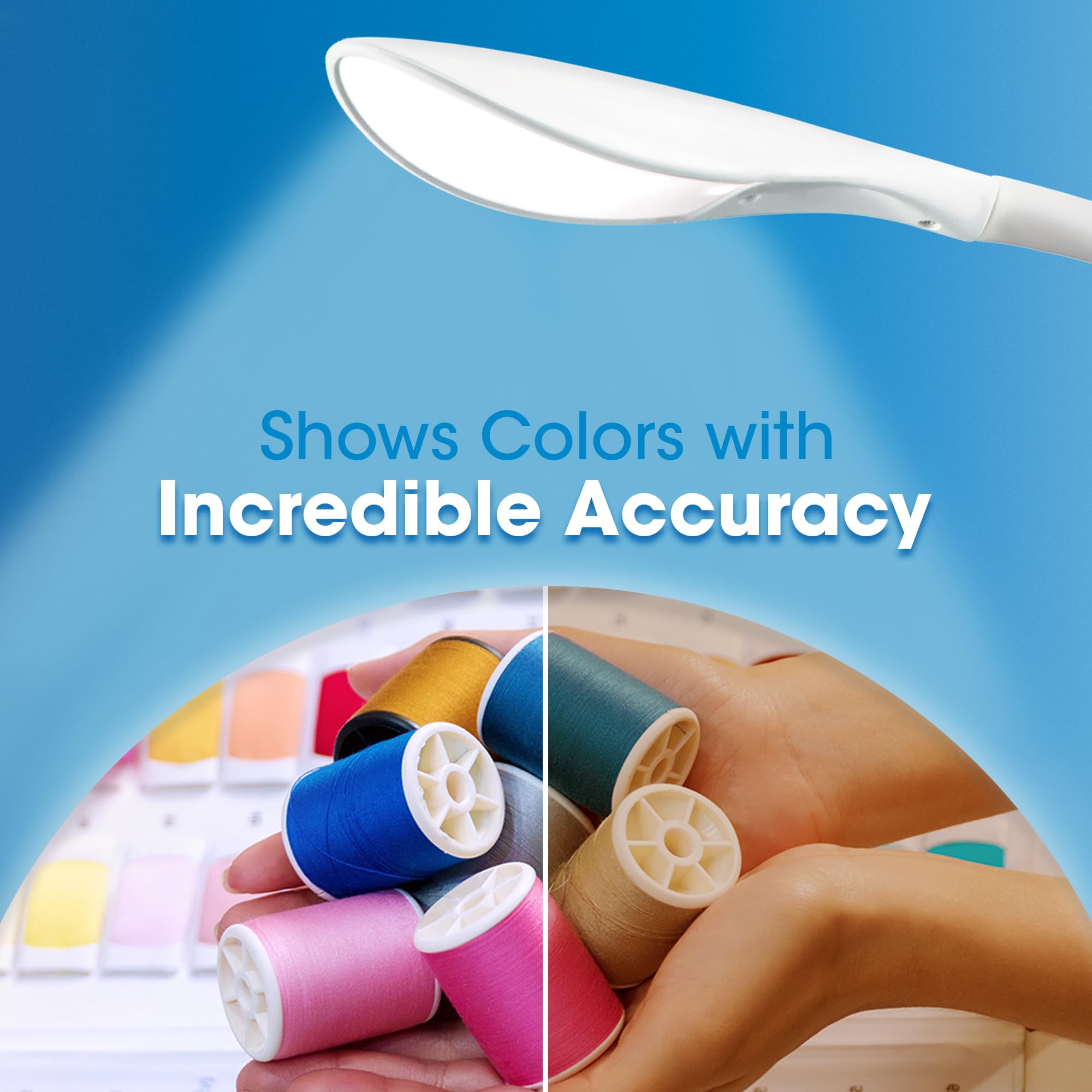 Ottlite Led Desk Lamp Space Organizer With Flexible Neck Height - 4 Brightness Settings With Touch Activated Controls, Energy-Ef