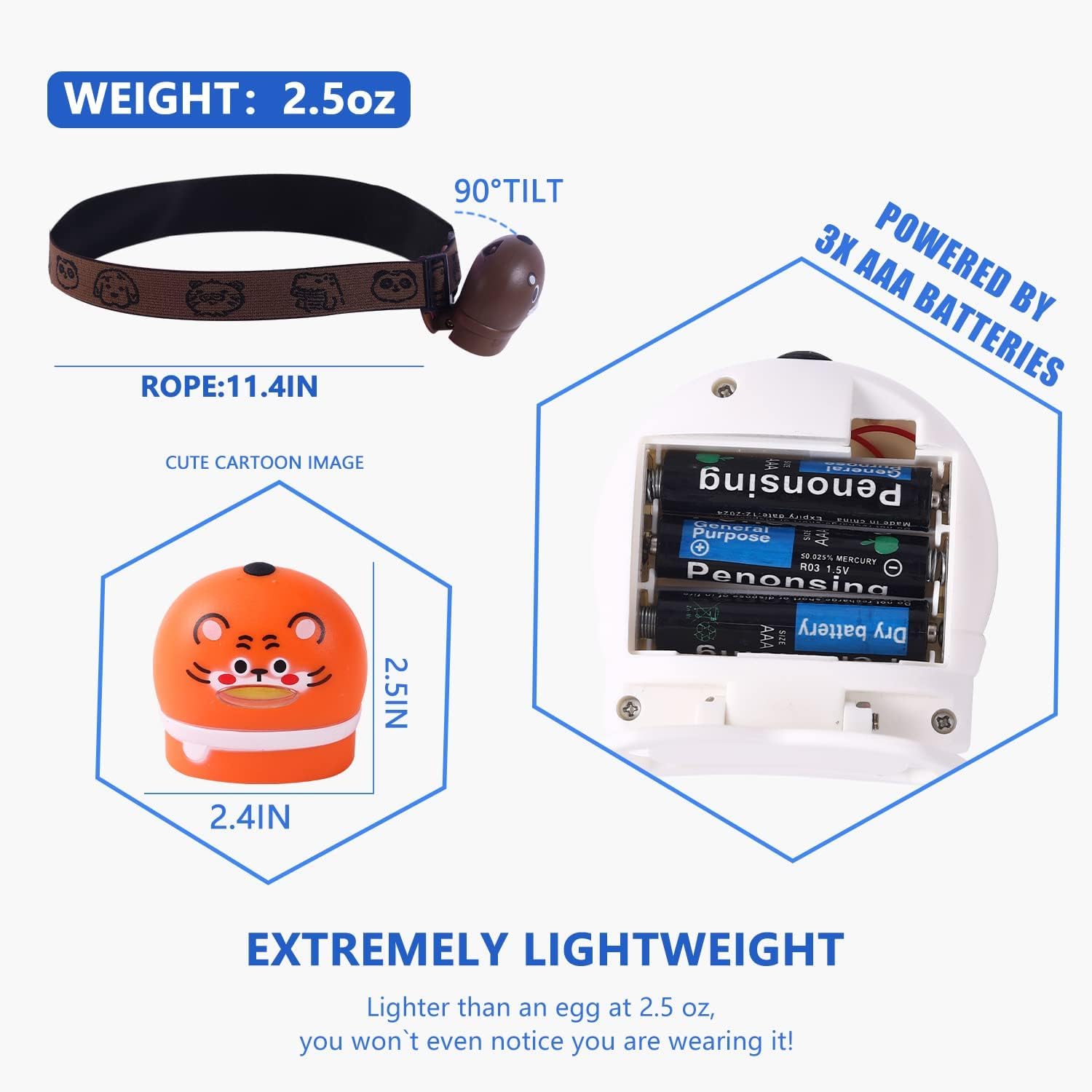 Kunhe Kids Headlamp 4 Pack - Colorful Camping Essentials For Boys & Girls, Perfect Christmas Gift