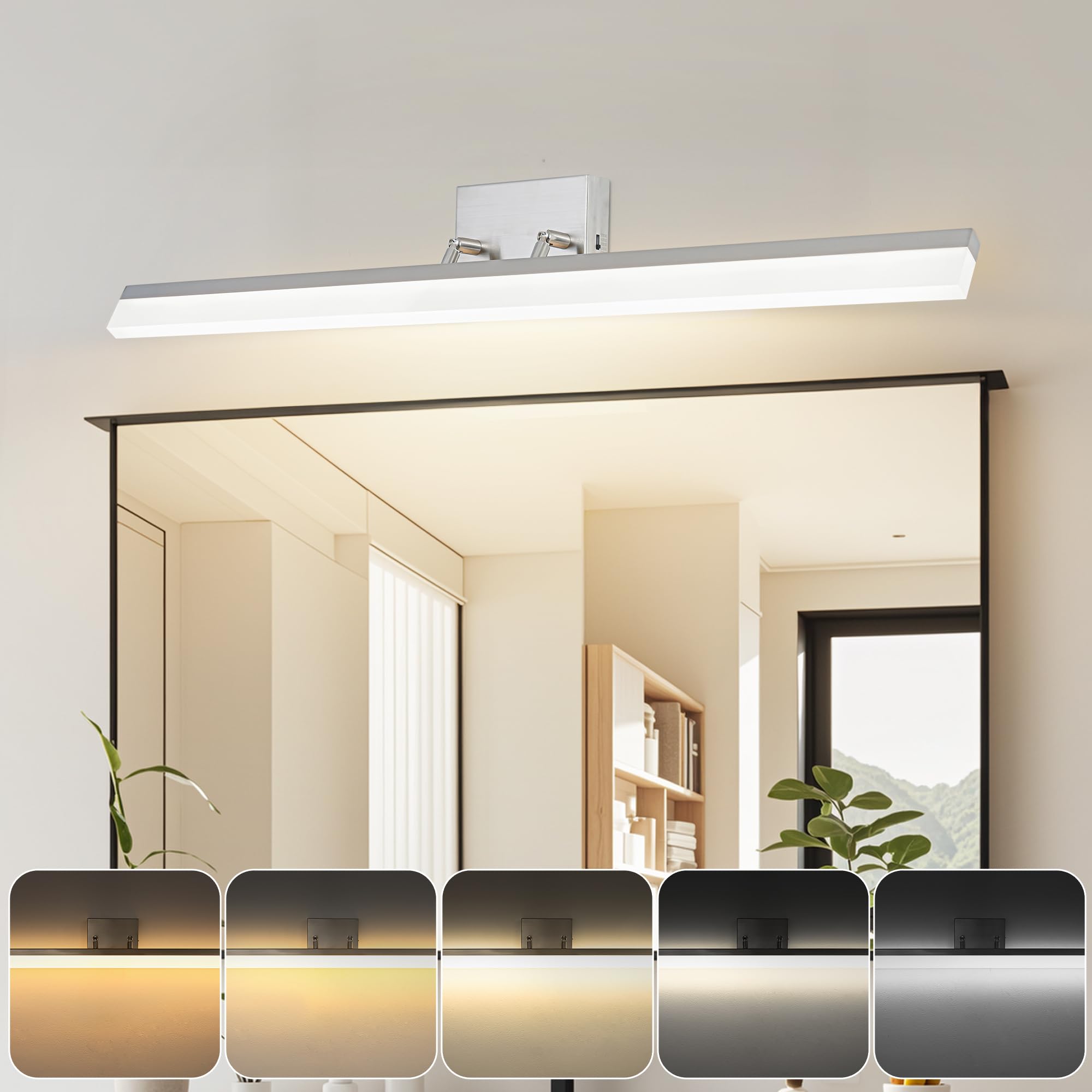 Humhold 36 Inch Bathroom Vanity Light, 5Cct Led Modern Bathroom Light Fixtures Over Mirror, Dimmable 36W 2700K-5000K Makeup Vani