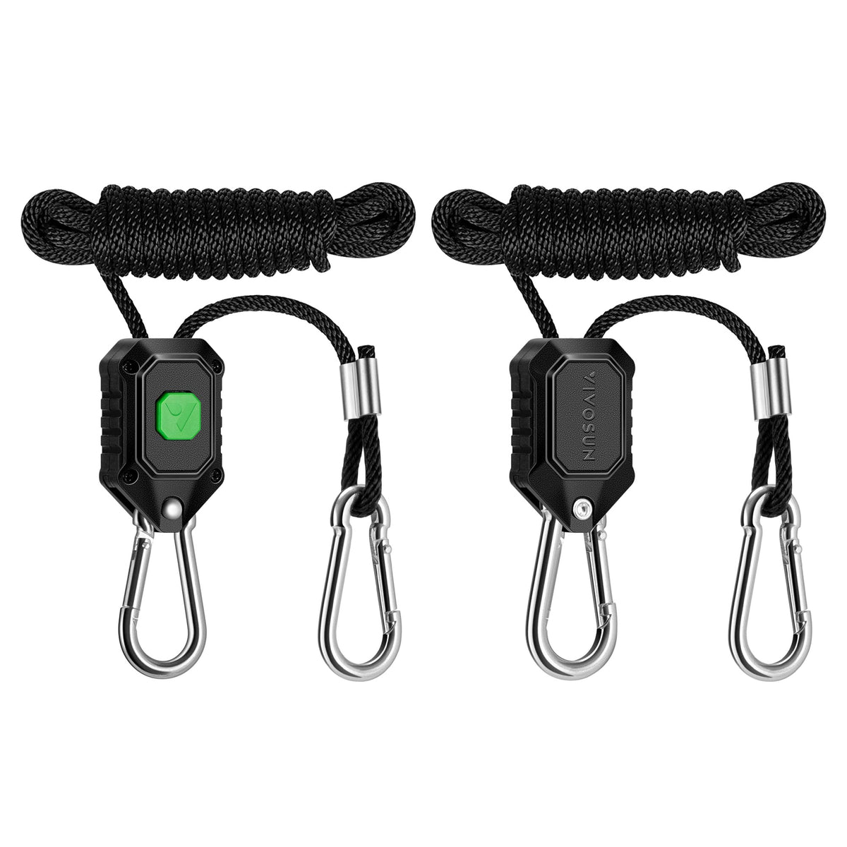 Vivosun 1-Pair 1/8 Inch Adjustable Grow Light Hanger, Heavy Duty Rope Hanger With Reinforced Metal Gears, 8Ft. Long And 150 Lbs Weight Capacity Rope For Grow Light, Inline Fan, Filters