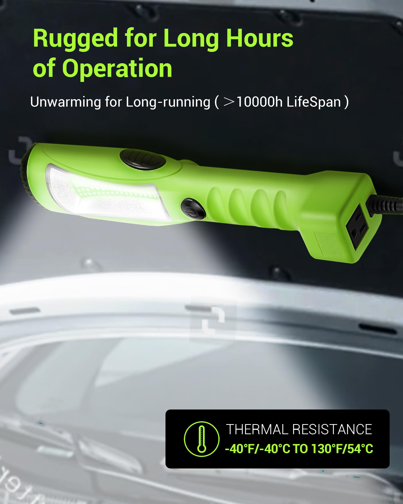 Edishine Led Work Light (25 Feet), Underhood Work Light, 2000Lm Cob Led Light, Trouble Light With Cord 16 Gauge Sjtw, Strong Mag