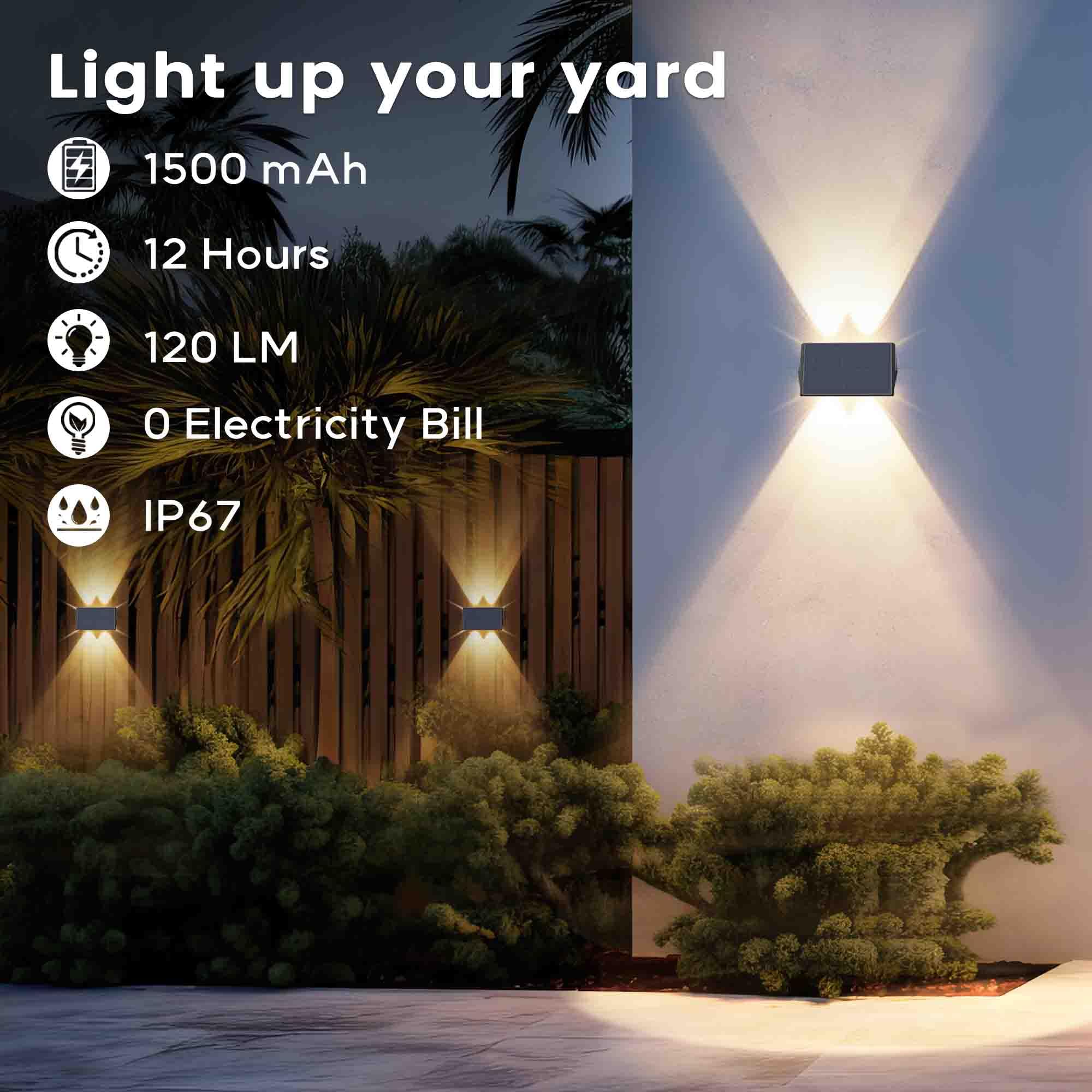 IIRARA Solar Fence Lights, 6-Pack, IP67 Waterproof, 100LM Bright, Warm White, Model SWL02