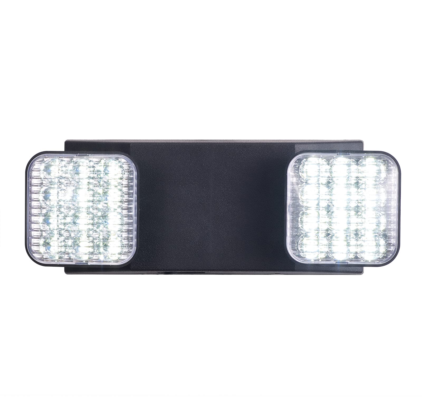Cm Mzy Black Emergency Lights With Battery Backup Commercial Emergency Light Two Adjustable Led Light Head Emergency Lighting Fixtures 120-277V Ac  Ul Certified 1 Pack