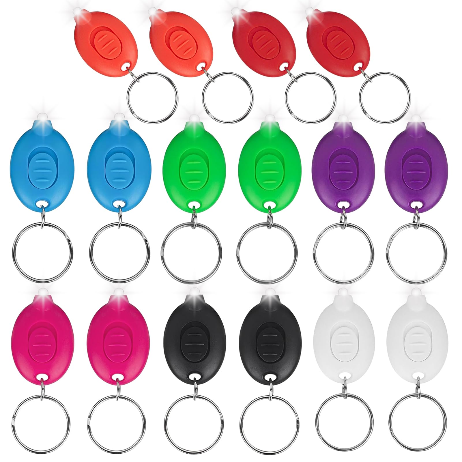 16Pcs LED Keychain Flashlight White Light Mini Keychain Light Ultra Bright Tiny Flashlight, Micro Pocket Portable Key Light for 