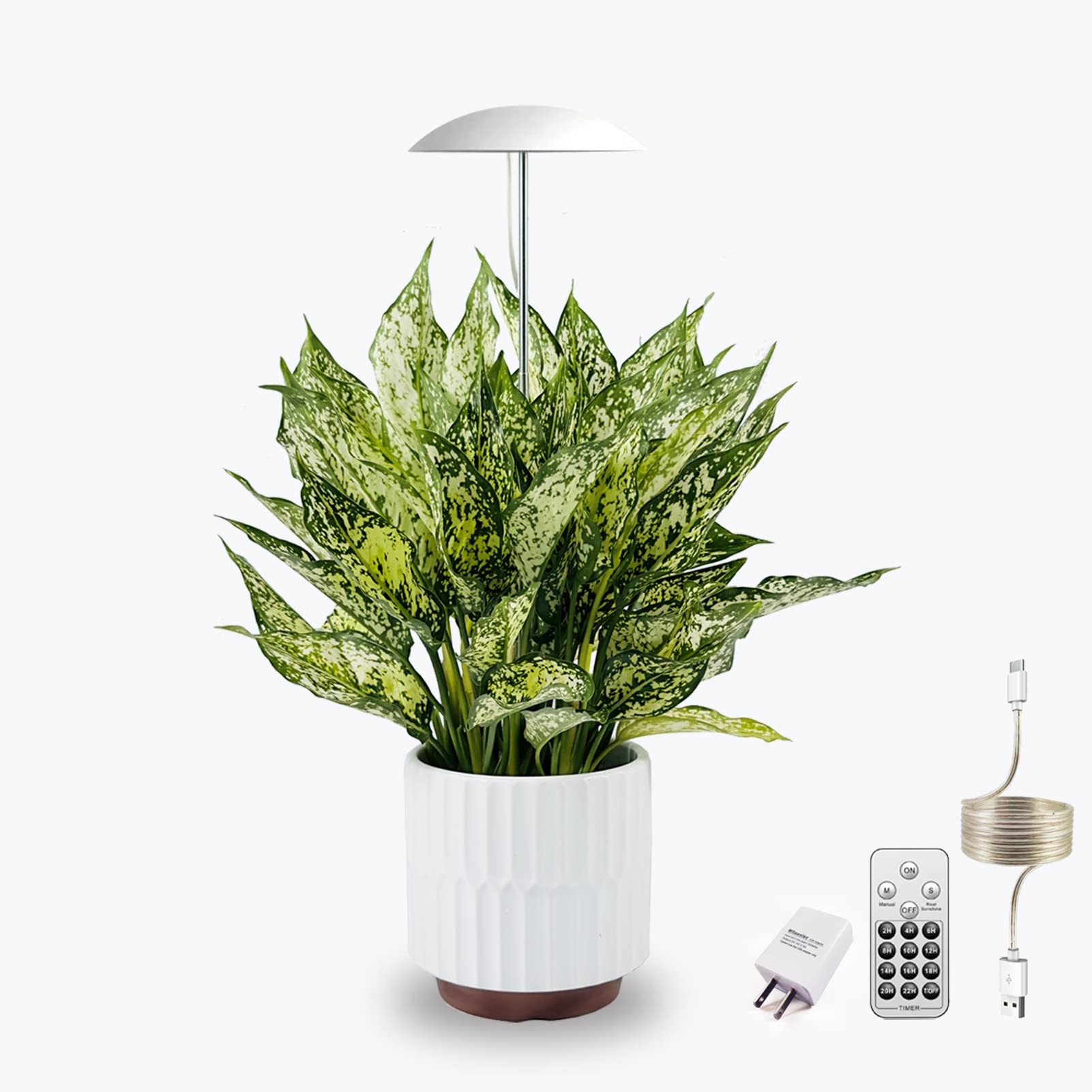 Led Grow Lights For Indoor Plants, Smart Usb Small Full Spectrum Plant Lights With Remote, Height Adjustable, Auto On/Off Timer,