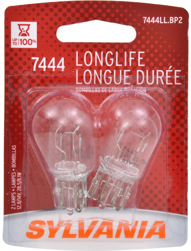 Sylvania 7444Ll Long Life Brake Light Bulbs - High Visibility, Durable, 2-Pack