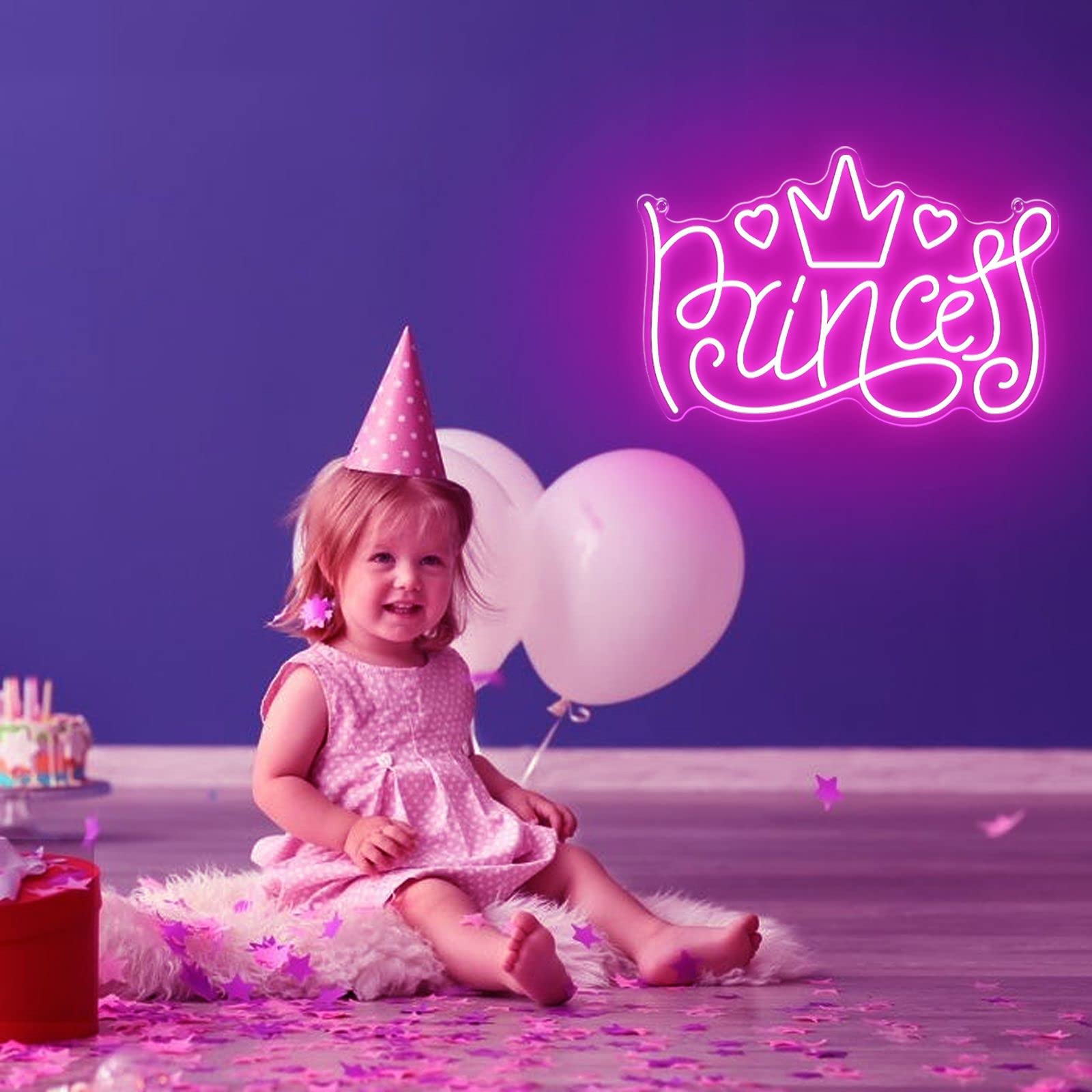 Princess Neon Signs For Wall Decor  Large Led Lights Sign Unique Art Ornaments With Switch  Chirstmas Birthday Party Decoration  Gift For Girl Boys.