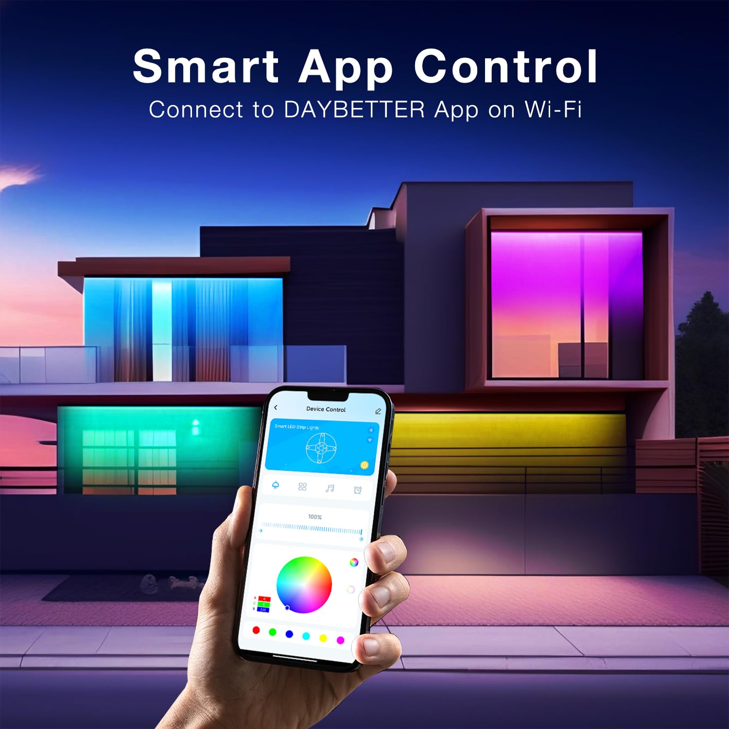 Daybetter Outdoor Led Strip Lights Waterproof, Smart Led Lights Work With Alexa And Google Assistant, Wifi App Control Diy Multi