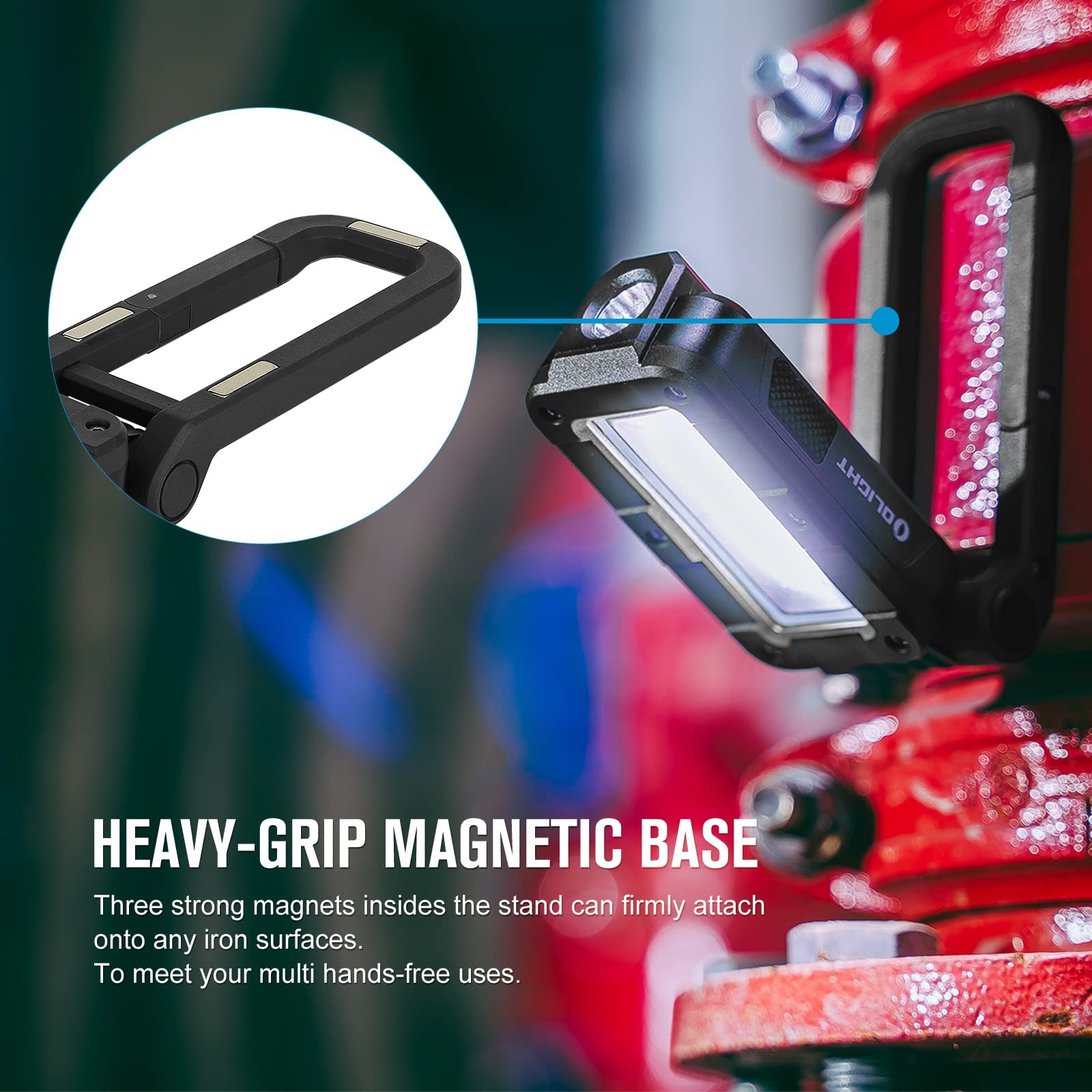 OLIGHT Swivel 400 Lumens LED Work Light, Magnetic Base, Adjustable Stand, Rechargeable, Black, Model O-SWIVEL-BK#US-FBA