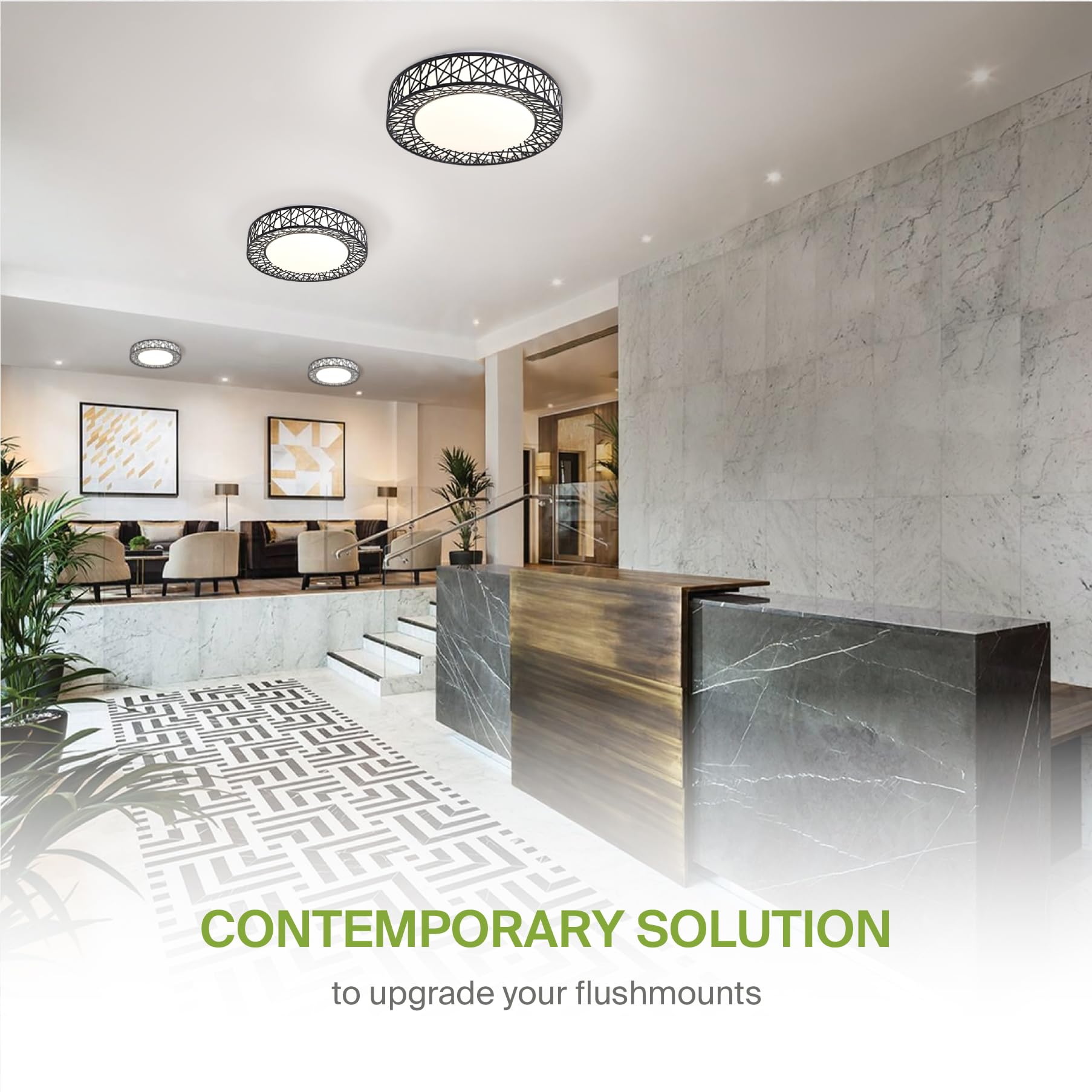 Asd 16 Inch Led Flush Mount Ceiling Light - Black Modern Ceiling Light Fixture 28W 1576Lm, 2700-5000K Adjustable Dimmable Ceilin