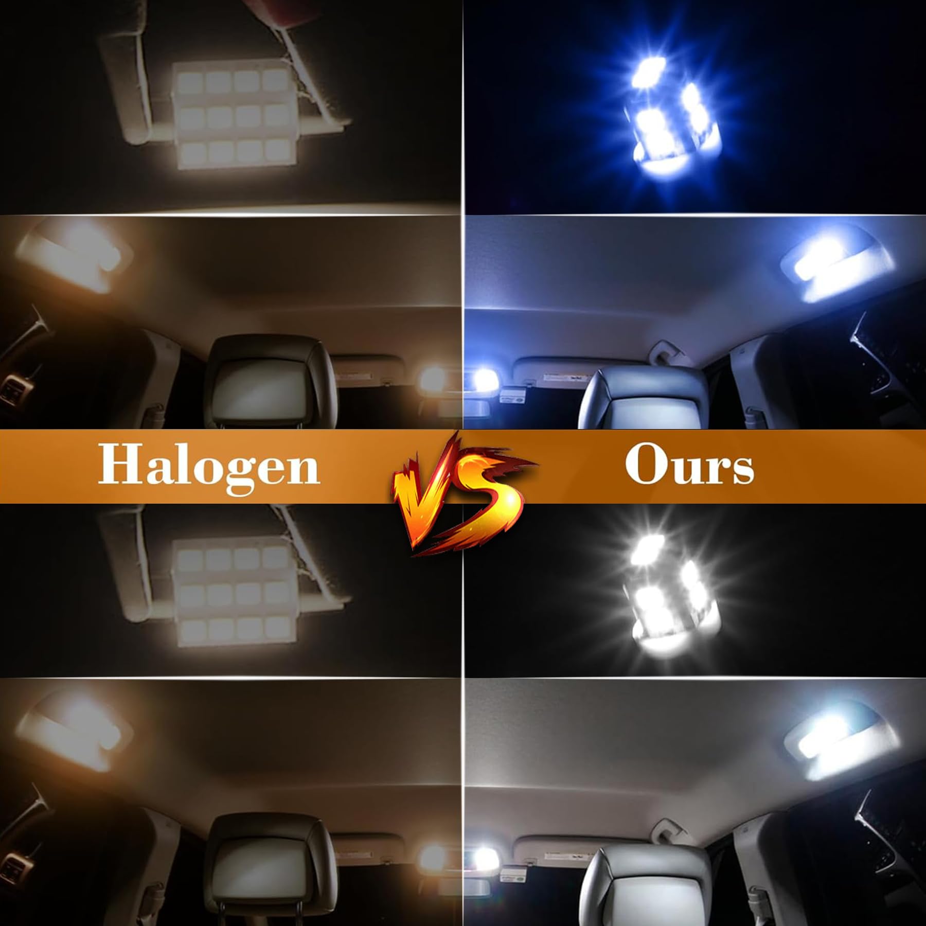 iFunyLED Dome Light LED Bulb Kit - 24 Pieces T10 DE3175 578 31mm 42mm - White+Ice Blue Interior Replacement Lights for Car