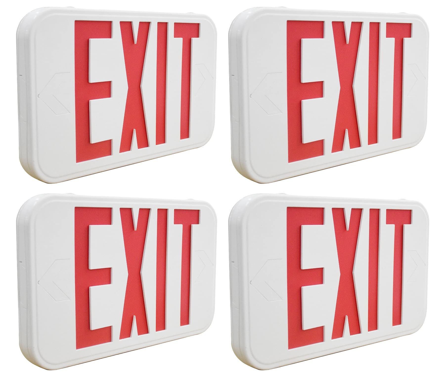 LIT-PaTH LED EXIT Sign, Emergency Light with Double Face, UL 924, 4-Pack, Red, Model LT-EL002
