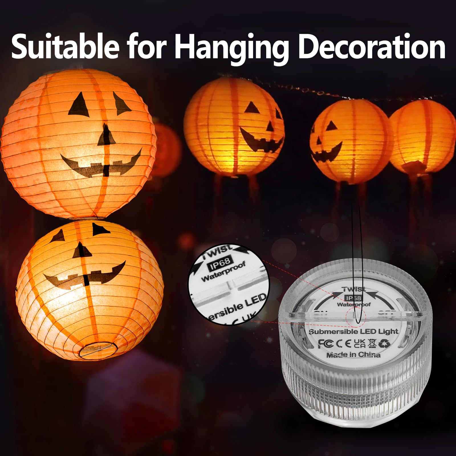 VK Small Submersible LED Light with Remote Control,Mini LED Light,Waterproof Tea Light,Underwater Light,flameless Candle for vas