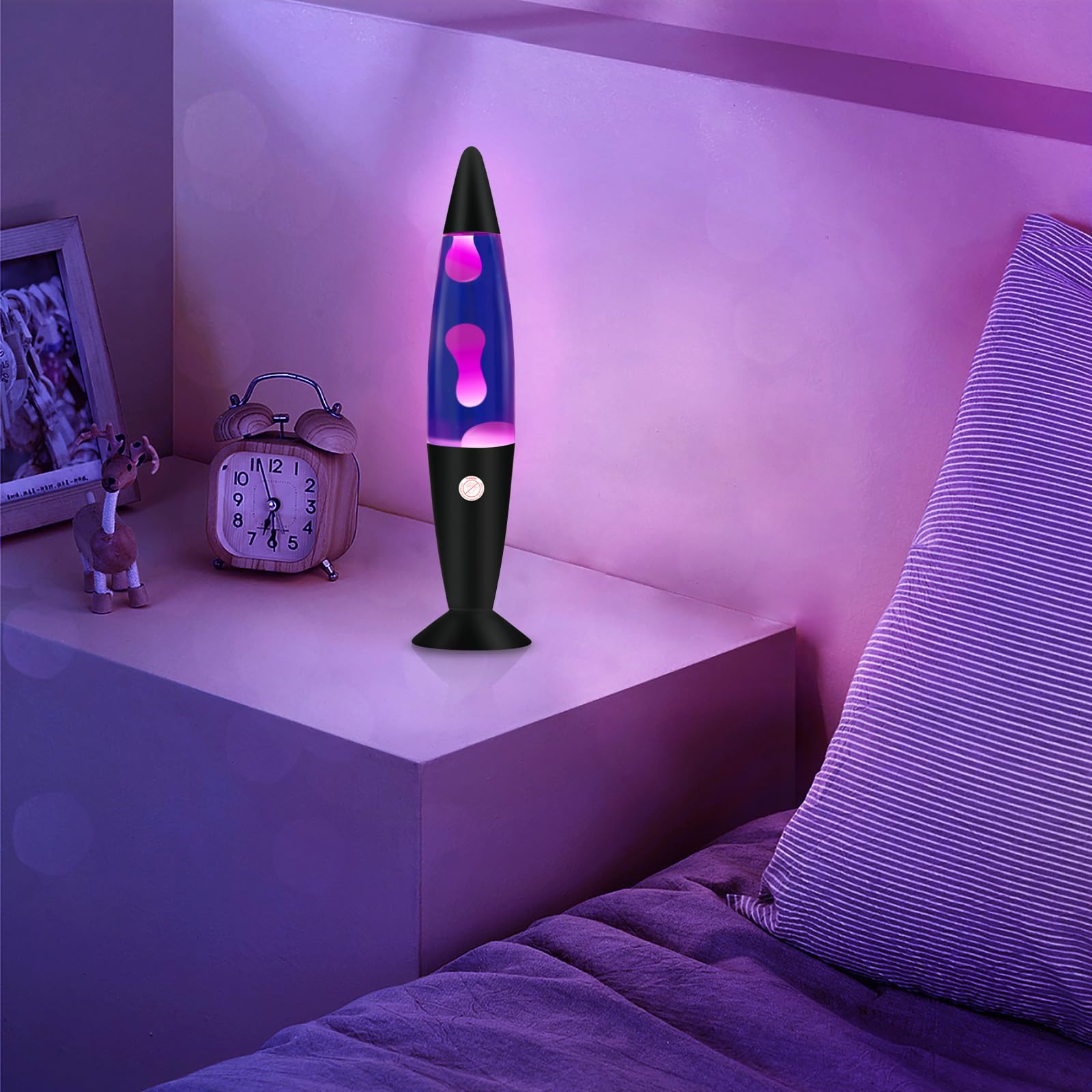 Vanful Purple Magma Lamp - 16" Soothing Liquid Motion Light with Black Base for Home Decoration, Bedroom, Living Room, Kids and Adults