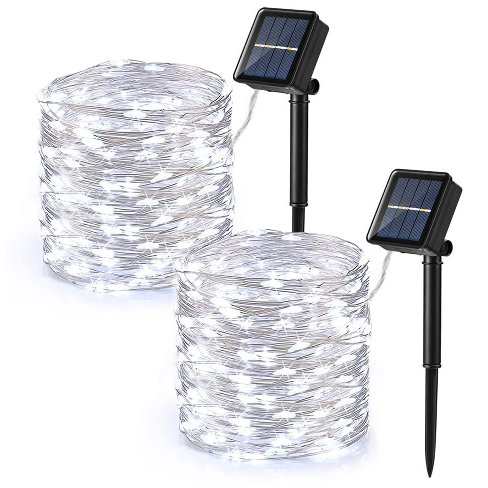 Brizled Outdoor Solar Fairy Lights, 132FT 400 LED, 8 Modes, 2 Pack, Cool White, Waterproof