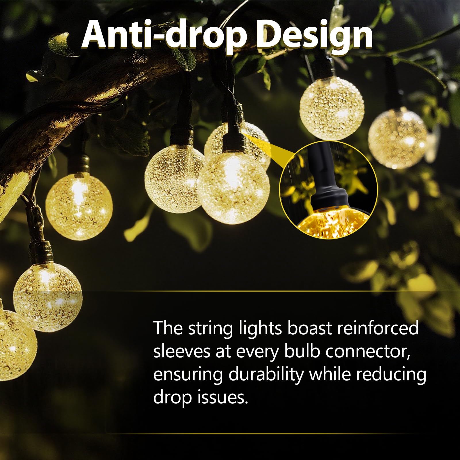 SeaShine 13ft Battery Operated String Lights, 20LEDs Crystal Globe, IP65 Waterproof, Warm White, Remote Timer