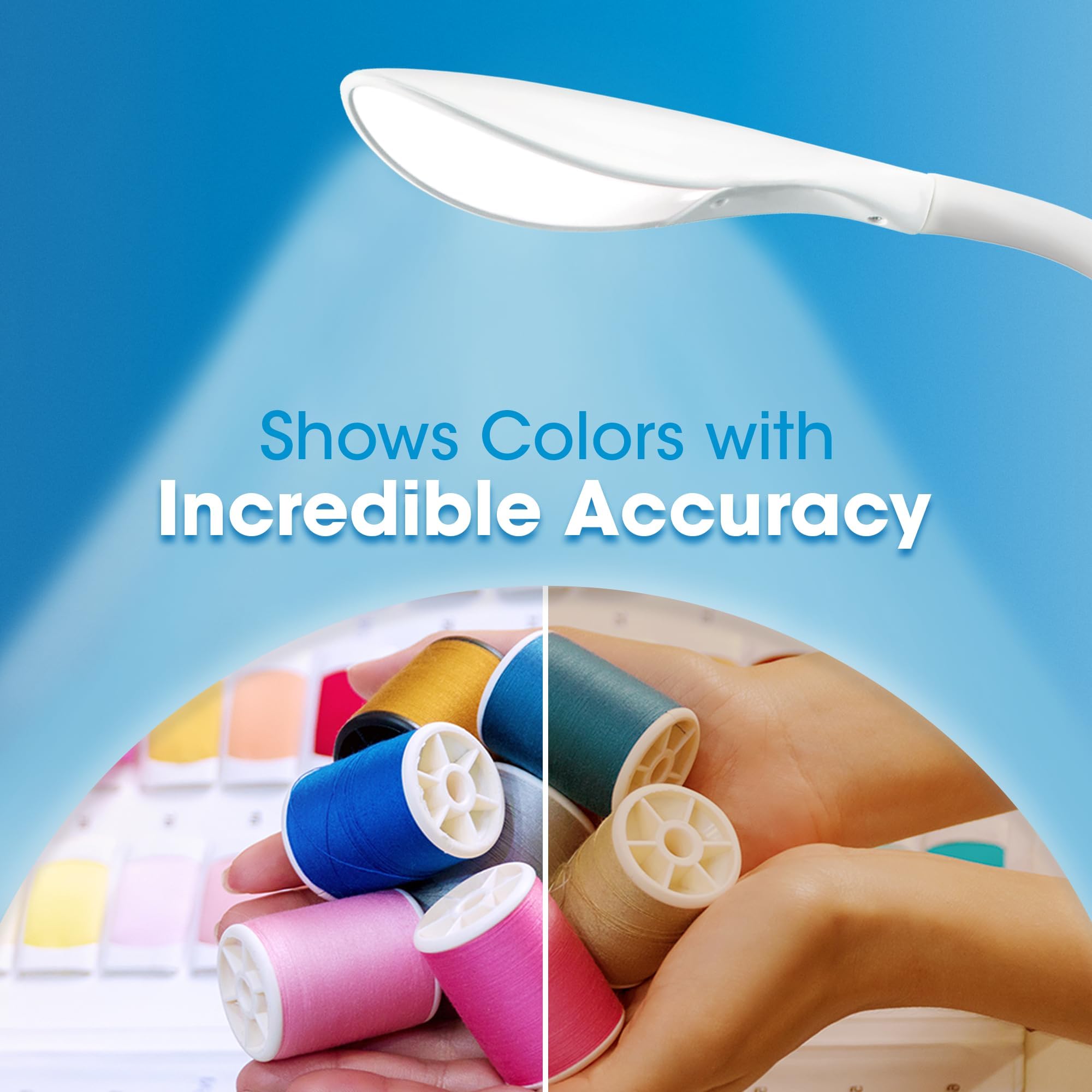 Ottlite Led Desk Lamp With Adjustable Neck, Creative Curves (White/Grey) - 2.1A Usb Charging Port, 4 Dimmable Brightness Setting