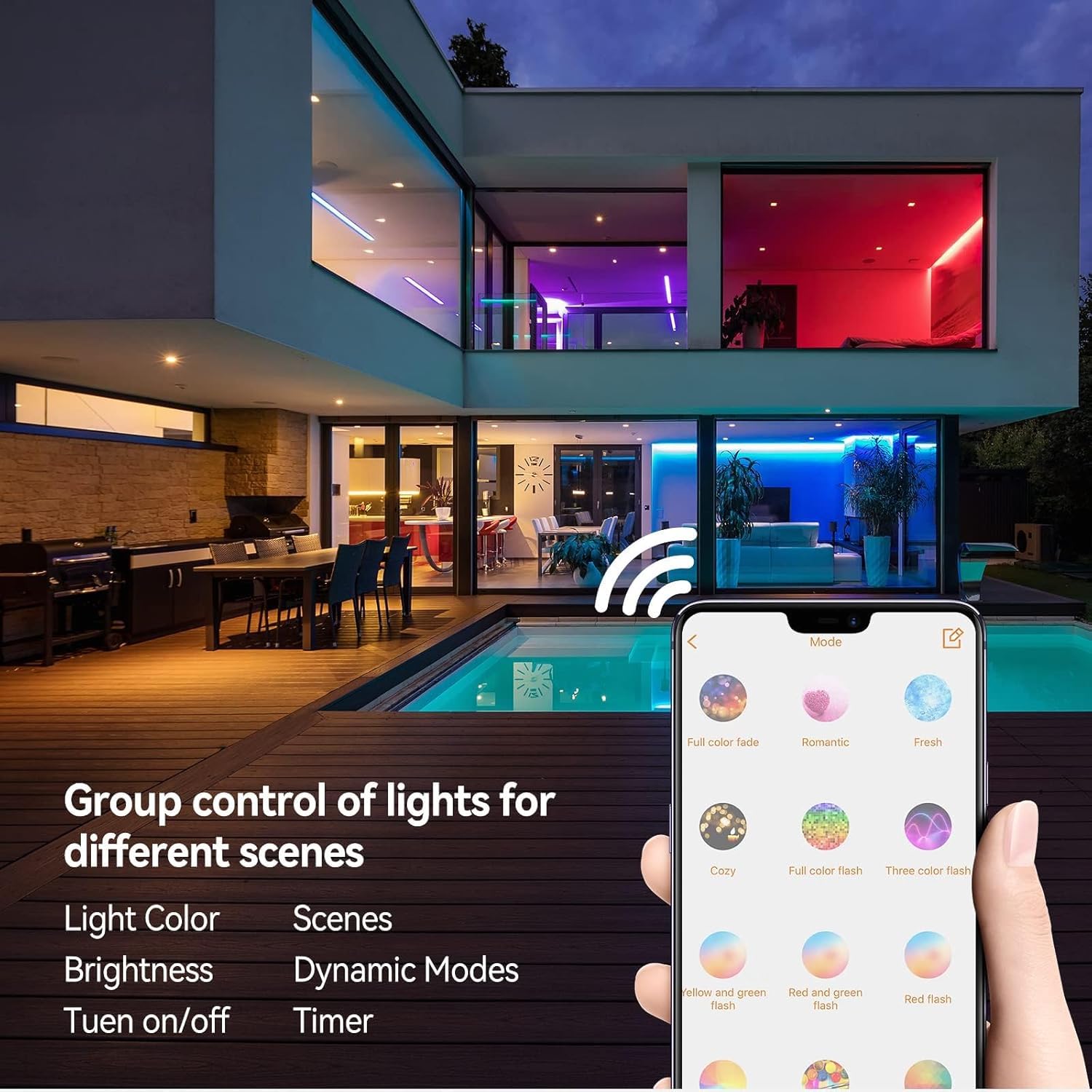 RICHSING 6" RGBW Smart Recessed Lighting - 16W LED, Dimmable, Aluminum, 4 Pack, Compatible with Alexa and Bluetooth