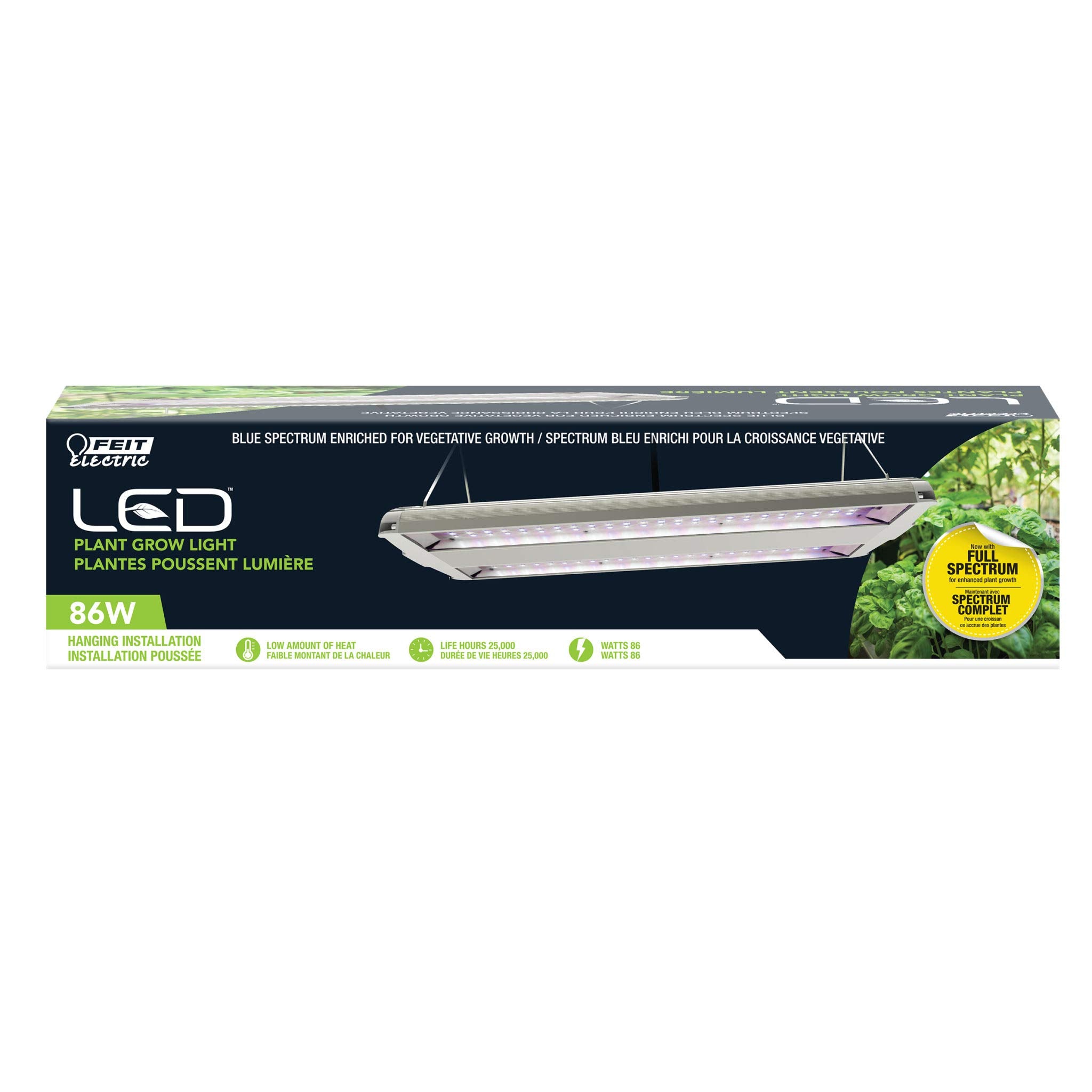 Feit Electric 80W LED High Bay Grow Light, Full Spectrum 14", Polycarbonate, 449nm Blue for Vegetative Growth, Model GLP14FS/HB/80W/LED