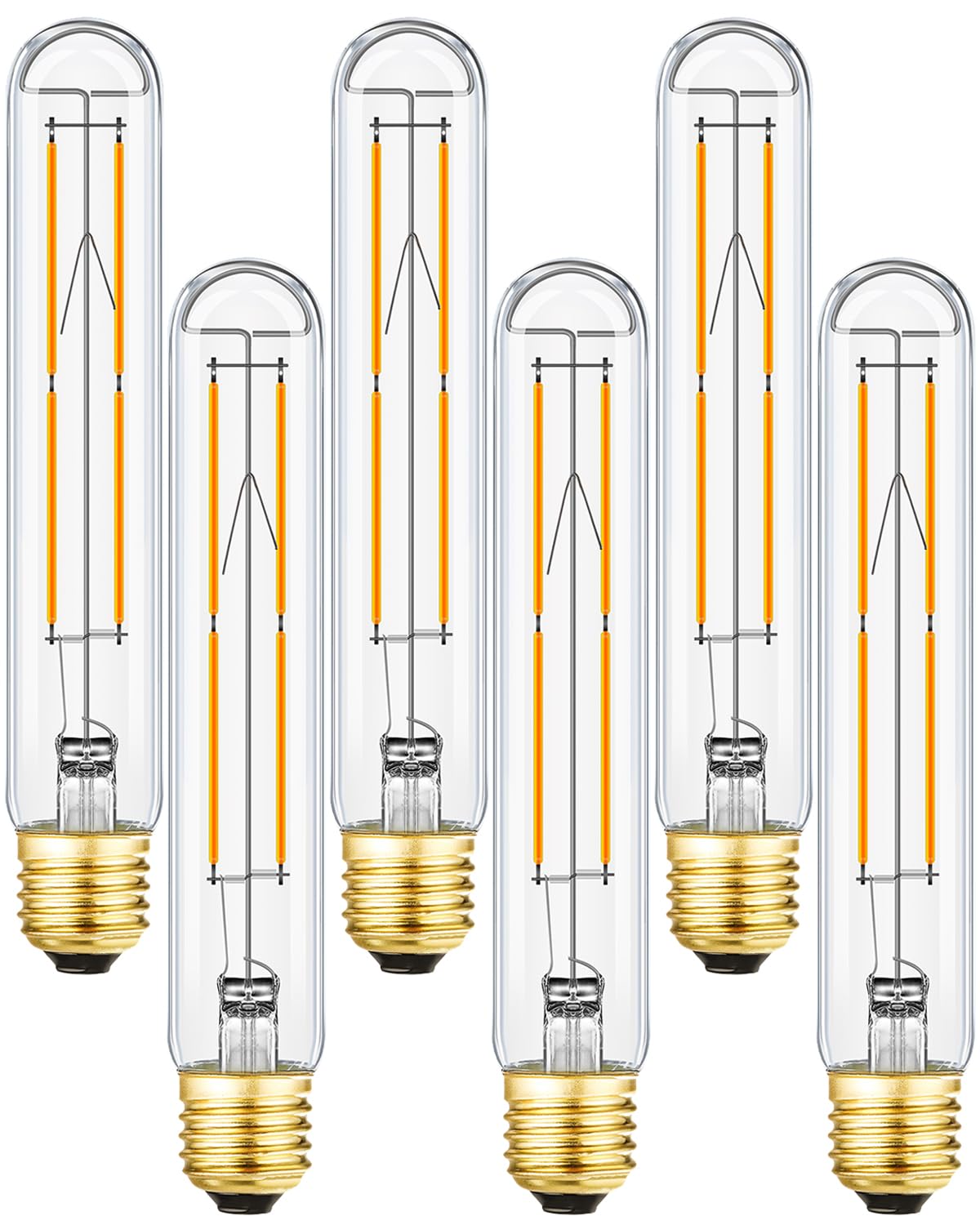 Leools Dimmable E26 Led Bulb 8W Equal 75 Watt Light Bulbs E26 Edison Bulb 2700K Warm White Ac120V 800Lm Tubular T9 T10 Led Bulb