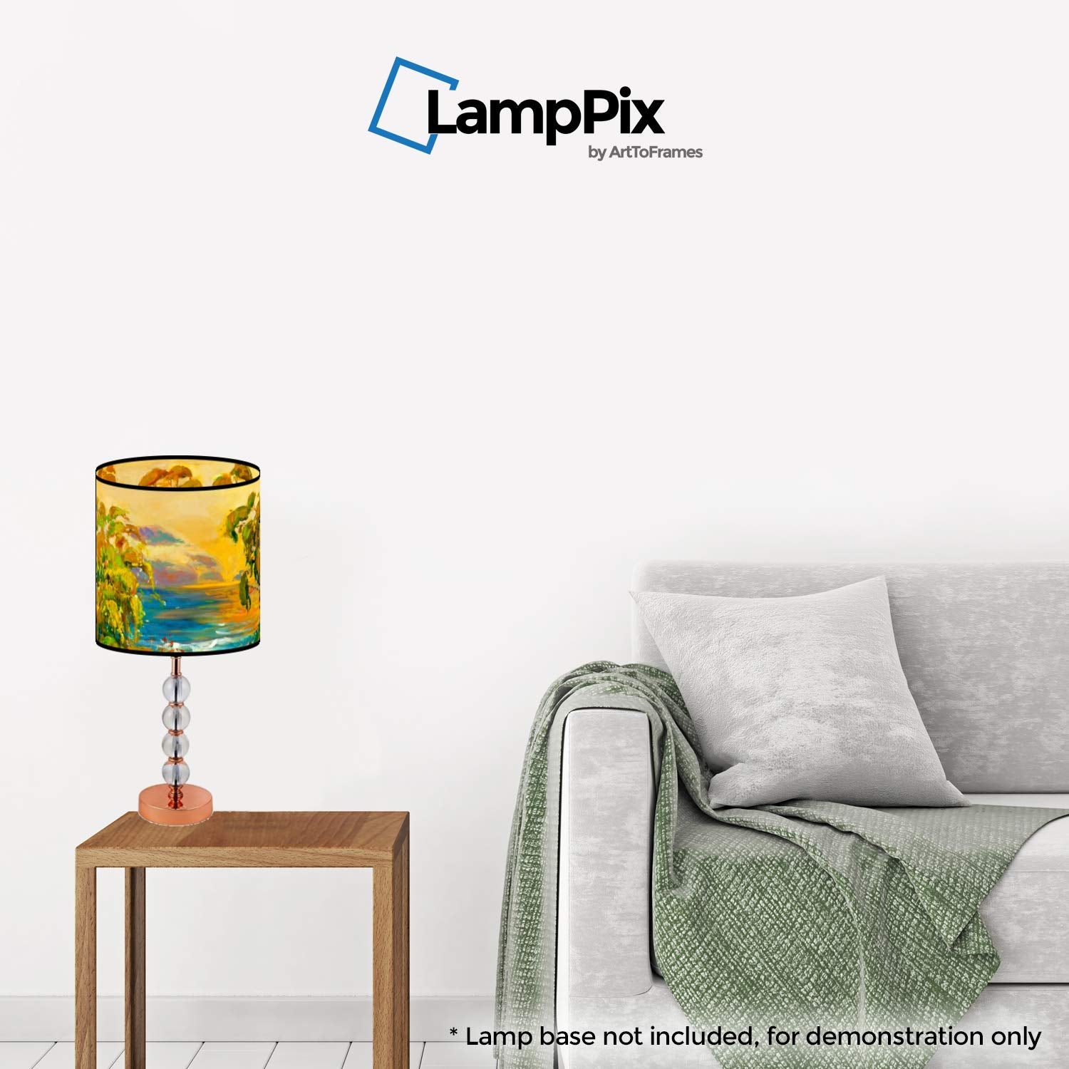 Lamppix 10.00 Inch Table Lamp Shade - Weeping Willows At Sunset Canvas Desk Lampshade (Uno Fitting)