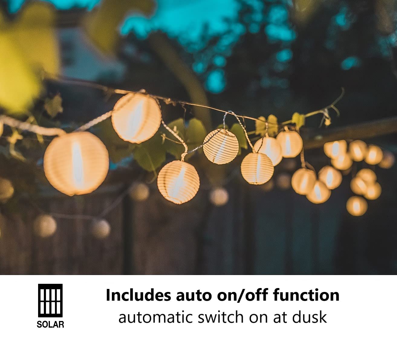 Cozyhome Outdoor Lights For Patio | Solar Outdoor Lights 20 Leds | Solar Lights Outdoor Garden | Solar String Light Lantern | Ou