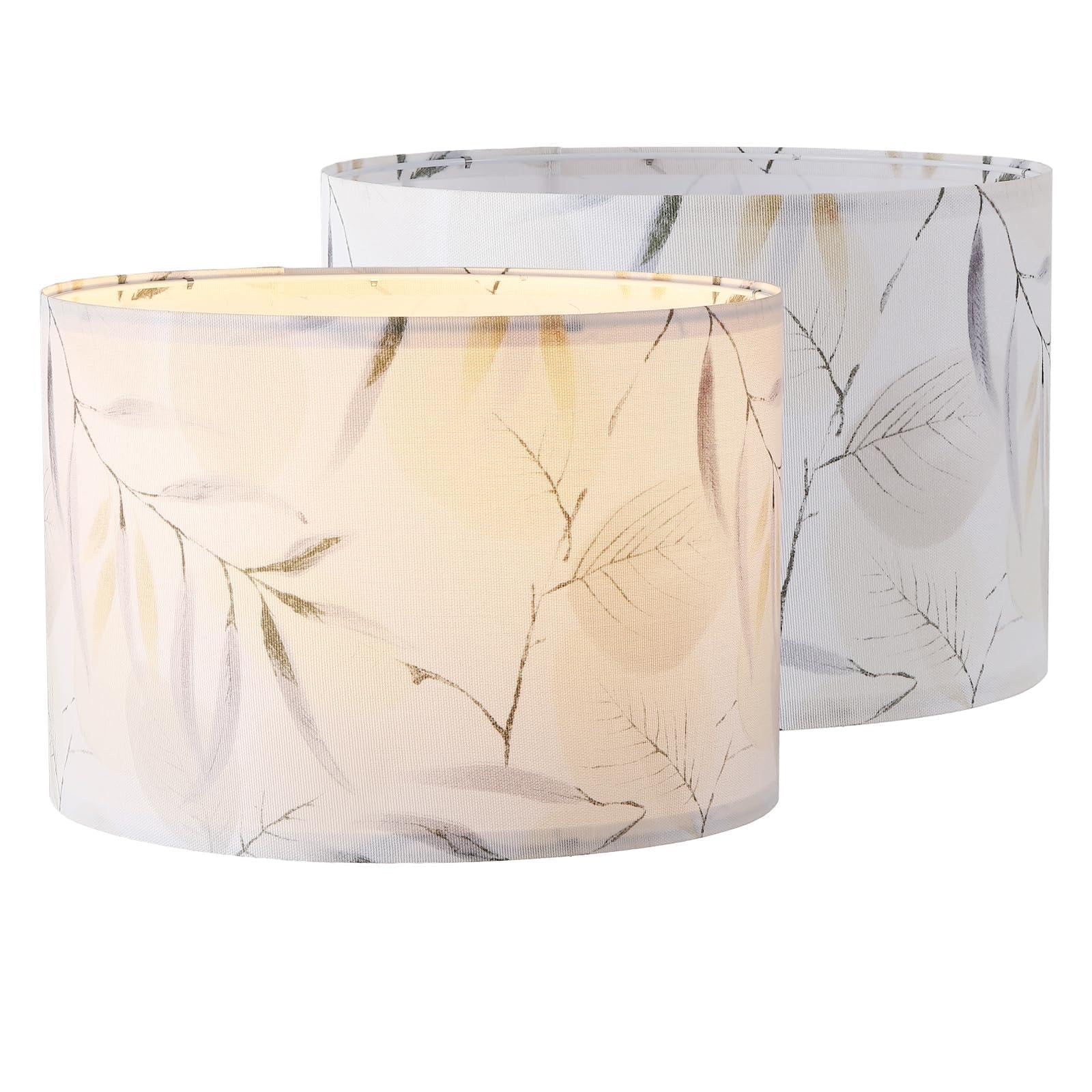 Natural Bamboo Linen Lampshade  Drum Lampshade for Floor Lamps  Easy Assembly Replacement Lamp Shade Spider Fitter  16 Inch