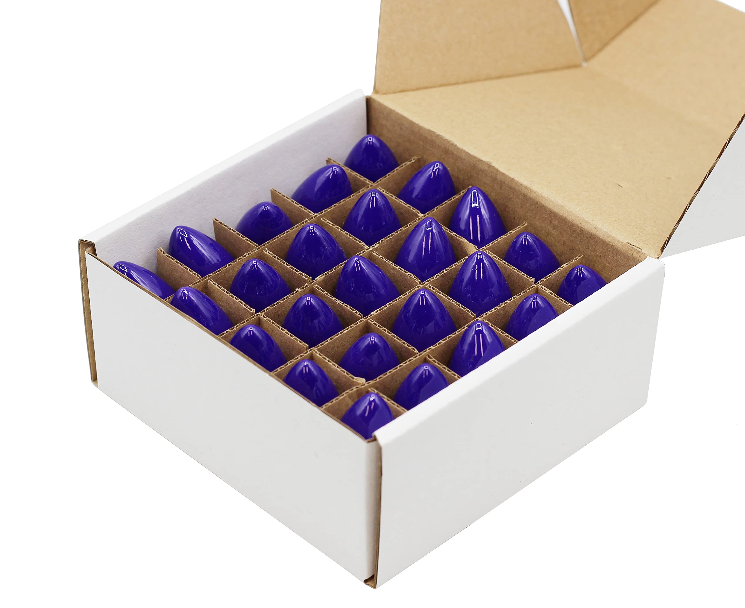 Creative Hobbies C7 LED Purple Replacement Light Bulbs, 0.7W Ceramic, E12 Base, Pack of 25
