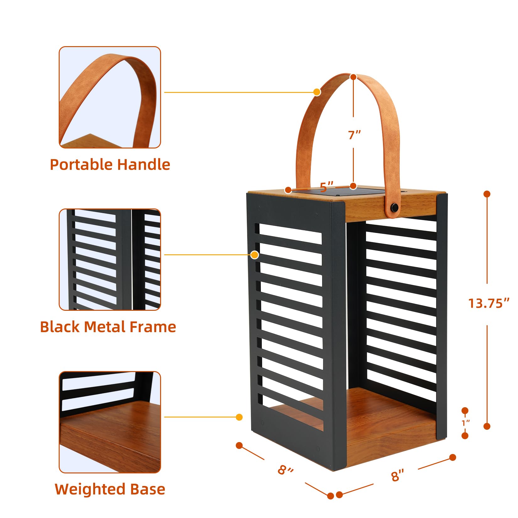 Solar Yard Outdoor Solar Lanterns, Solar Lamp Decorative Outdoor Water-Resistant Steel Table Decor With Handle For Patio, Yard,