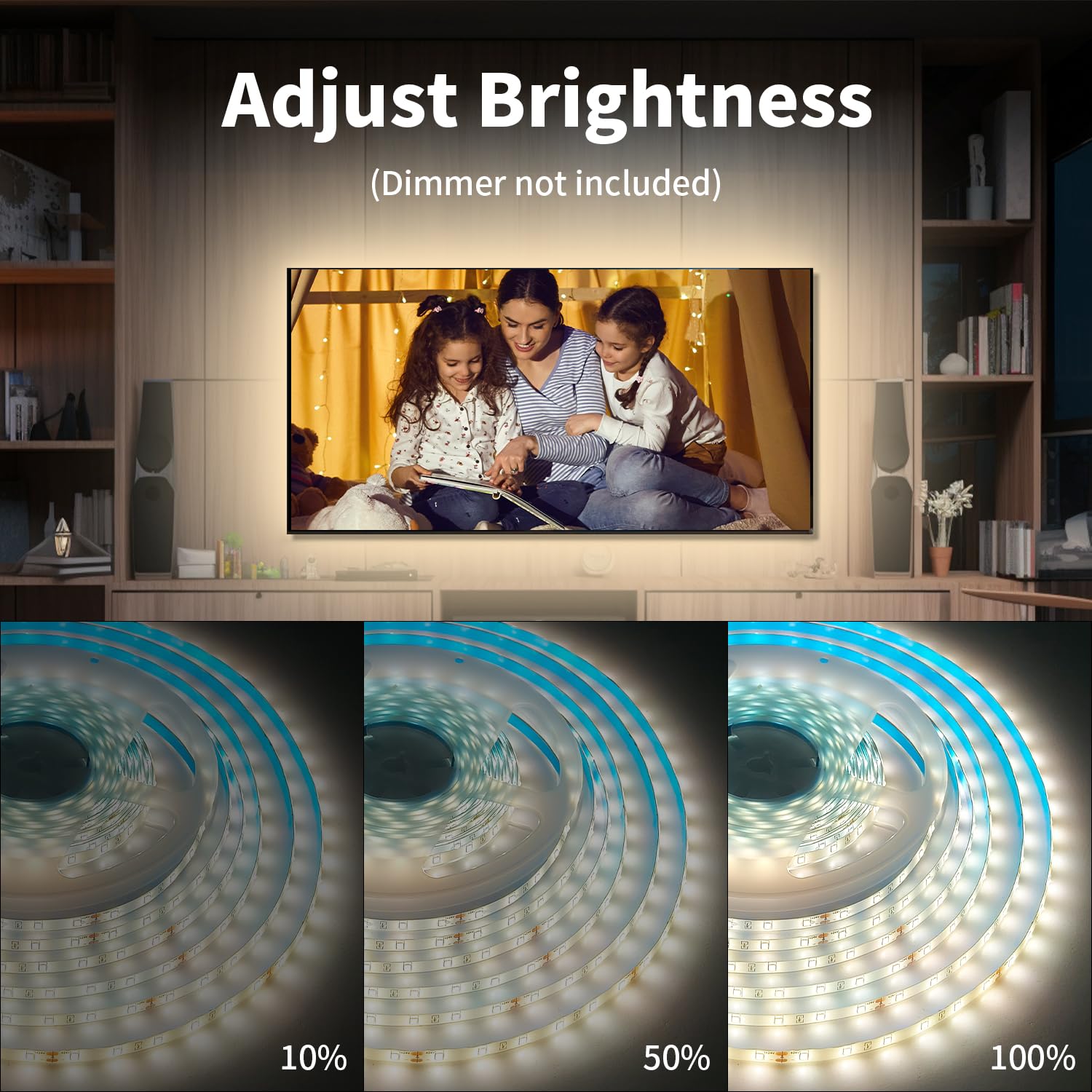 Inextstation 32.8Ft/10M Warm White Led Strip Light, 24V 2835 Smd 600 Leds Flexible Cuttable Waterproof Led Tape Light For Bedroo