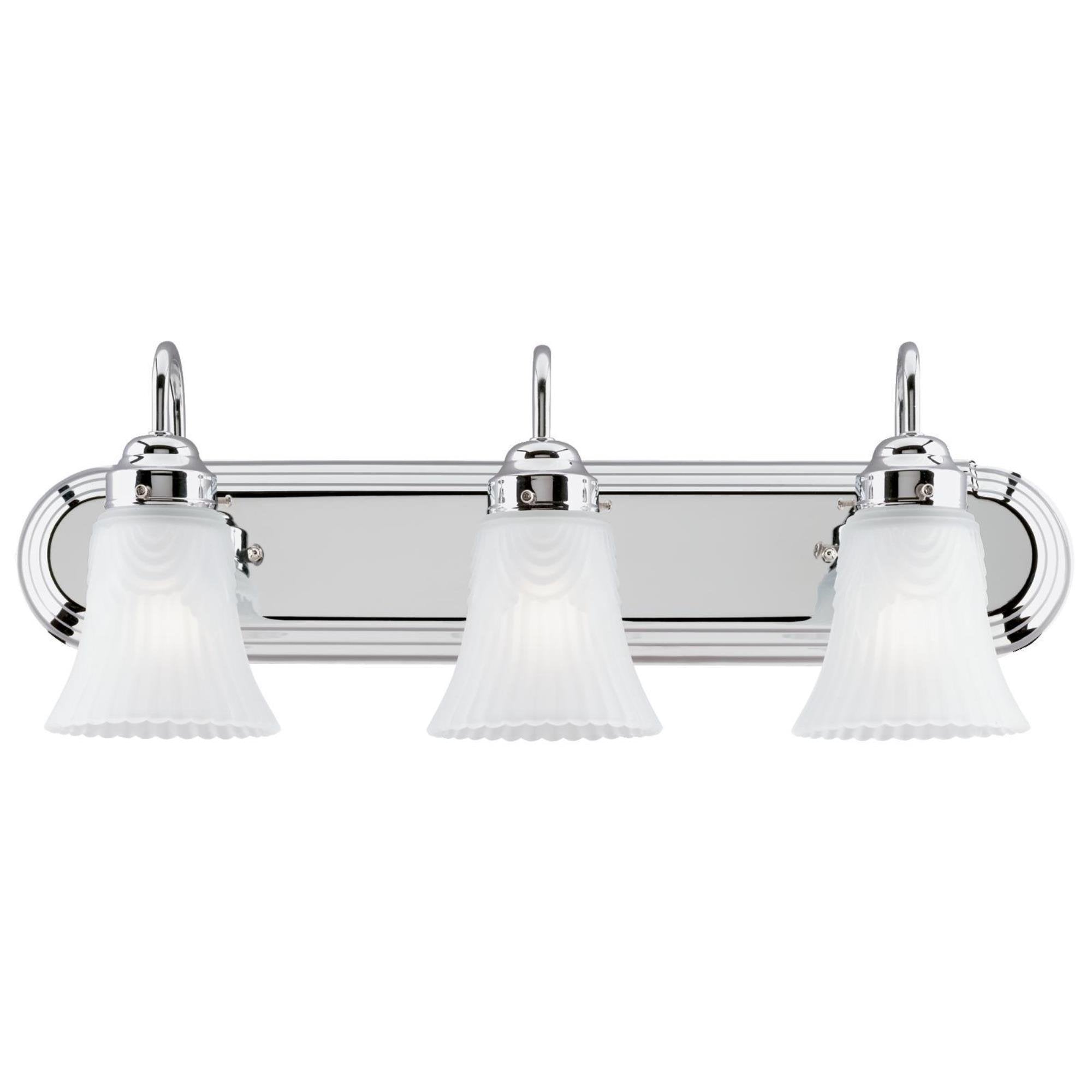 Westinghouse 3-Light Bracket Bathroom Light Fixture, Glass, Modern Design