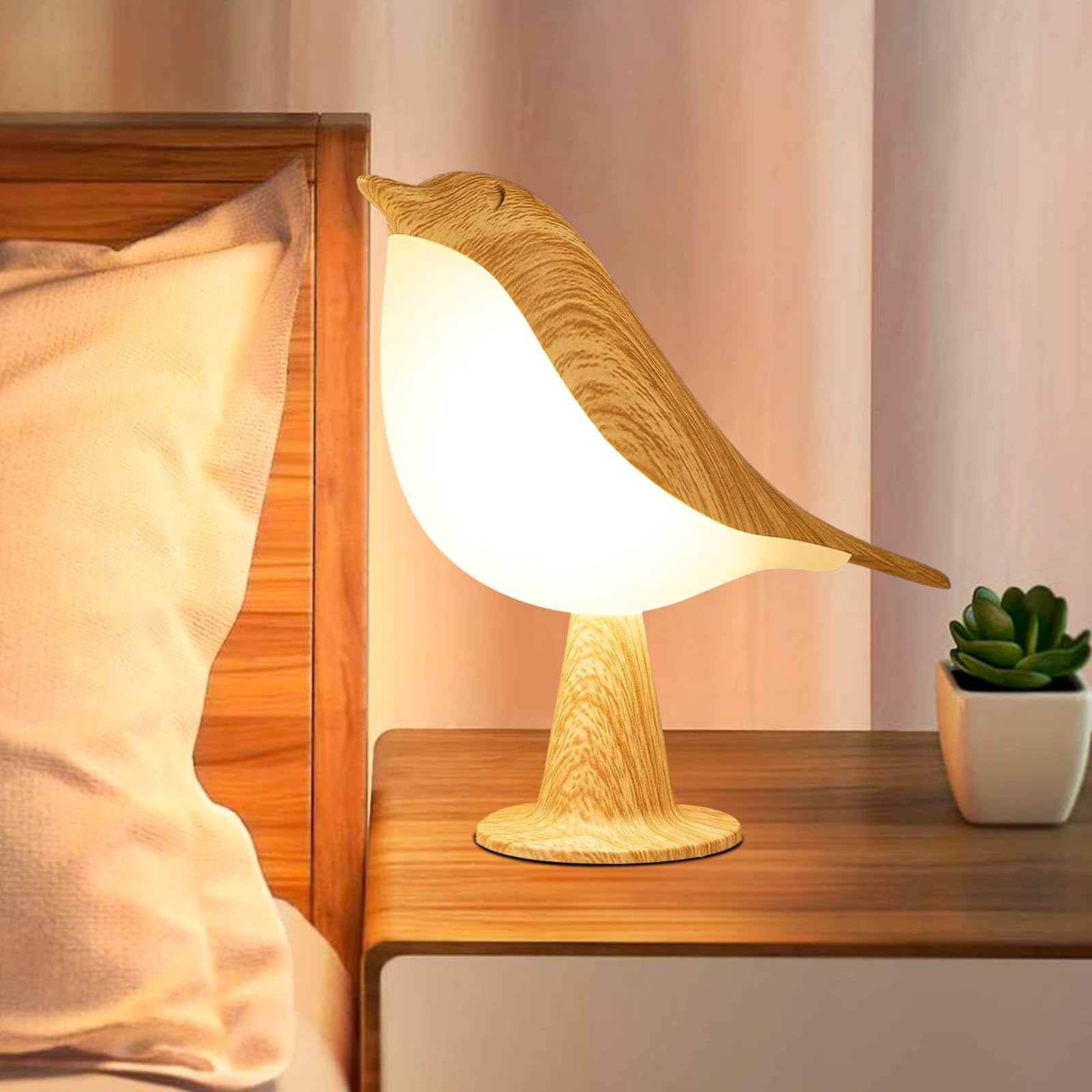 GODENBA Small Cordless Bird Lamp, Touch Night Light with 3 Color Temperatures, Rechargeable, Model SD-TBL, 1Pack