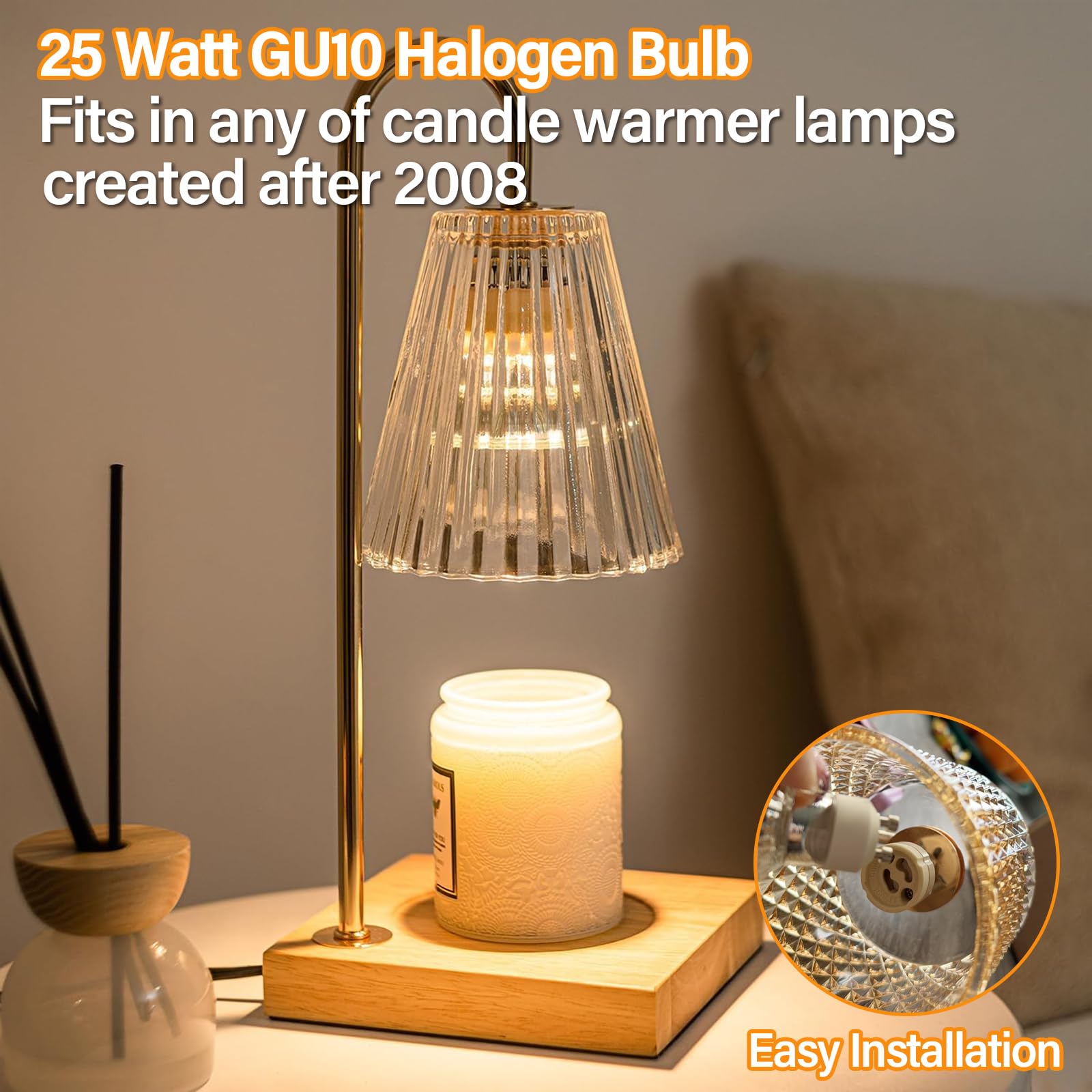 Gaormii Halogen Gu10 120V 25W Np5 Replacement Bulb For Candle Warmer,Scent Wax Burner,Fragrance Melt,Warming Bulb Mr16 Jdr Dimma