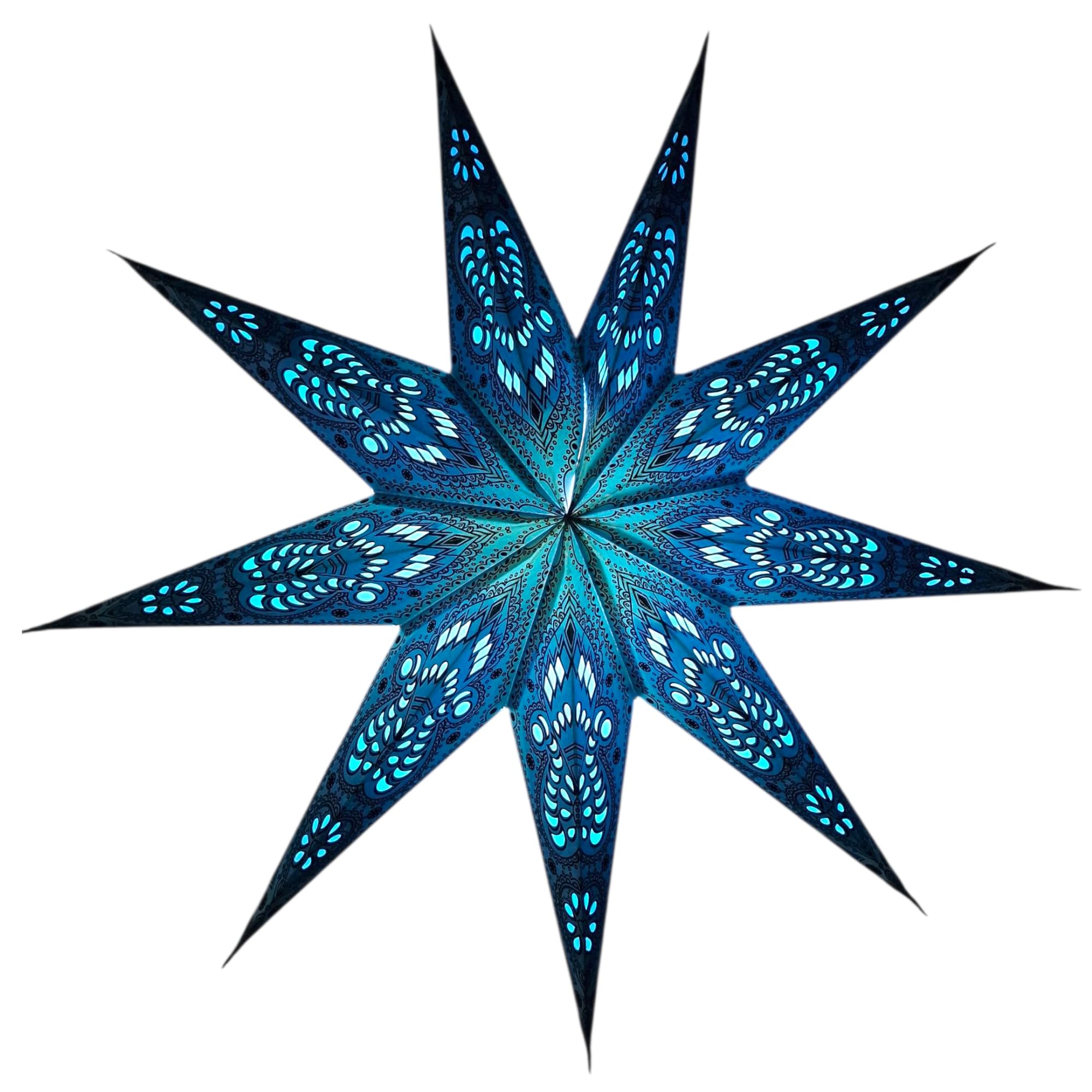 YEPSIO Lantern Lampshade 9 Pointed Paper Star Light Shades Large 60cm Star Hanging Decorations for Christmas Wedding Home Decora