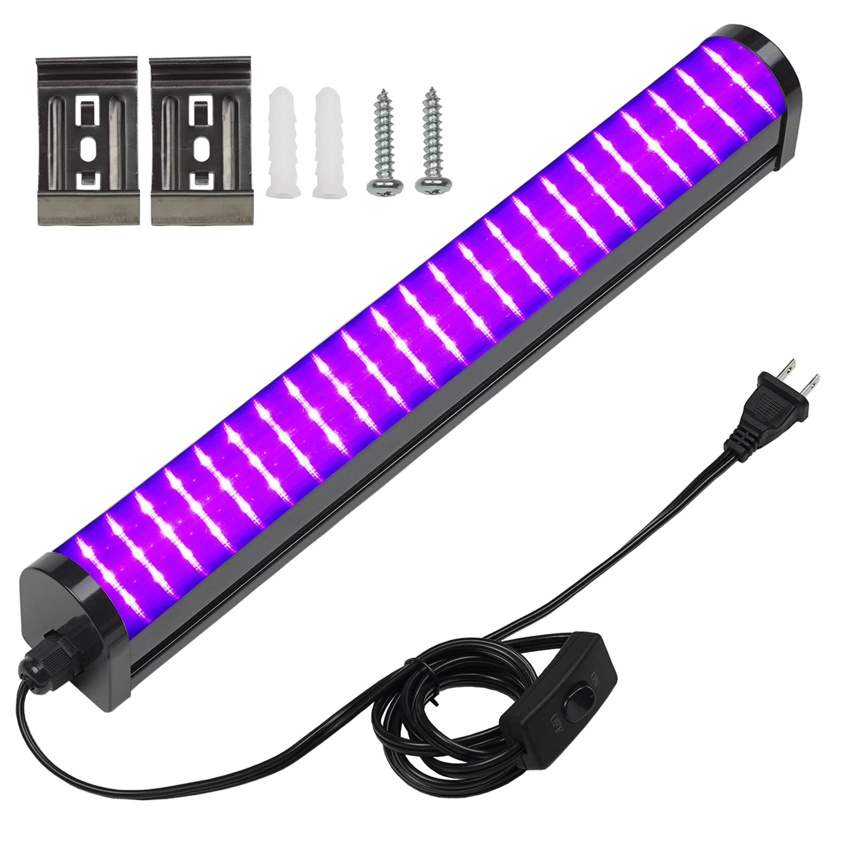 CICINY 25W LED Black Light Bar - 72 UV Chip 395-405 nm, Plastic, 1 Count, Black