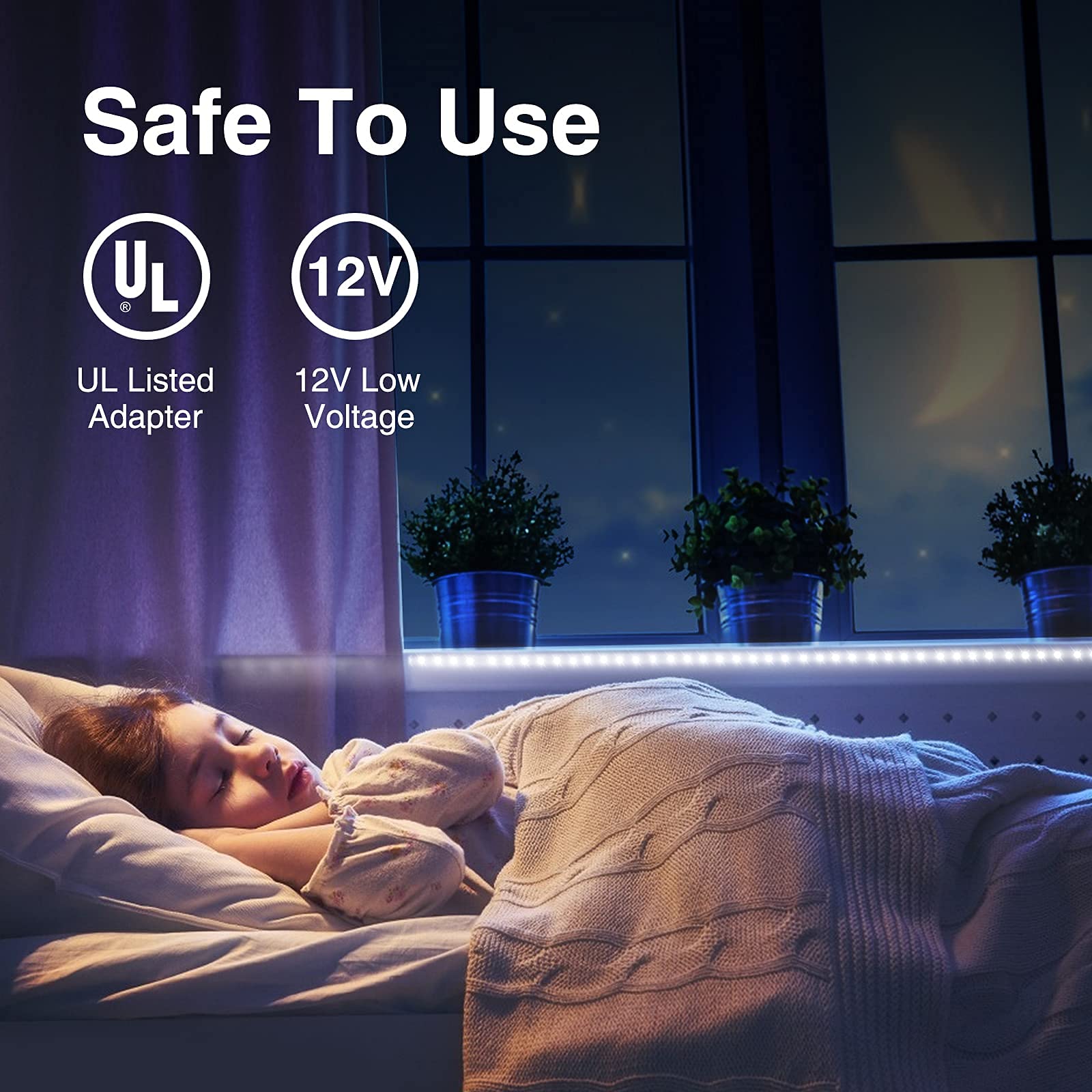 Onforu LED Light Strip 16.4ft Dimmable 6000K Daylight White 300 LEDs Flexible Tape Light Model DT5