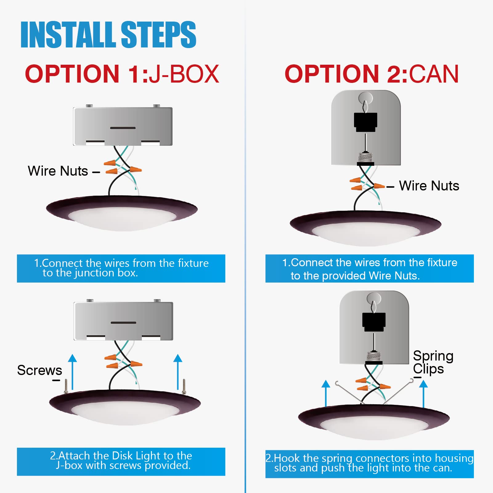 Ecoeler 6 Dimmable Led Disk Light Fixture, 16.5W, 1000Lm, 5000K Daylight, Bronze Aluminum, Flush Mount, 4