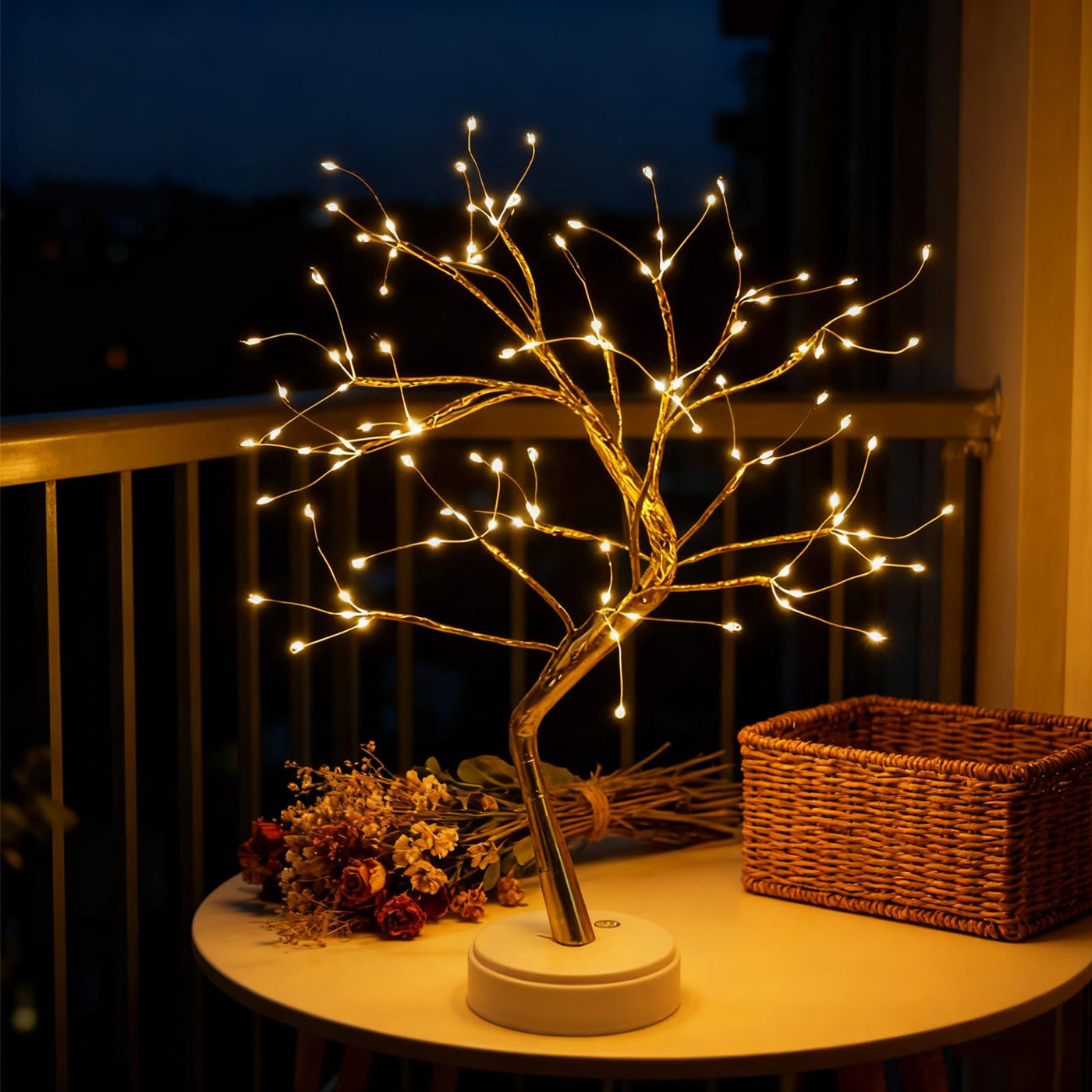 bonsai tree with lights Bonsai Tree Light Golden Matte 20 Inches Artificial Desktop Fairy Tale – Lightsdaddy