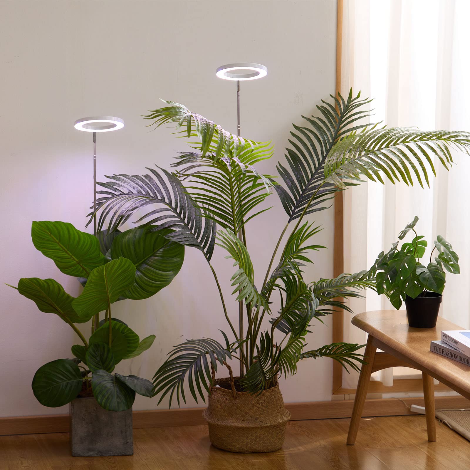 yadoker LED Grow Light Full Spectrum, Adjustable Height, Automatic Timer, 2 Pack, Mix White, Model ZY-GL-04, Aluminum