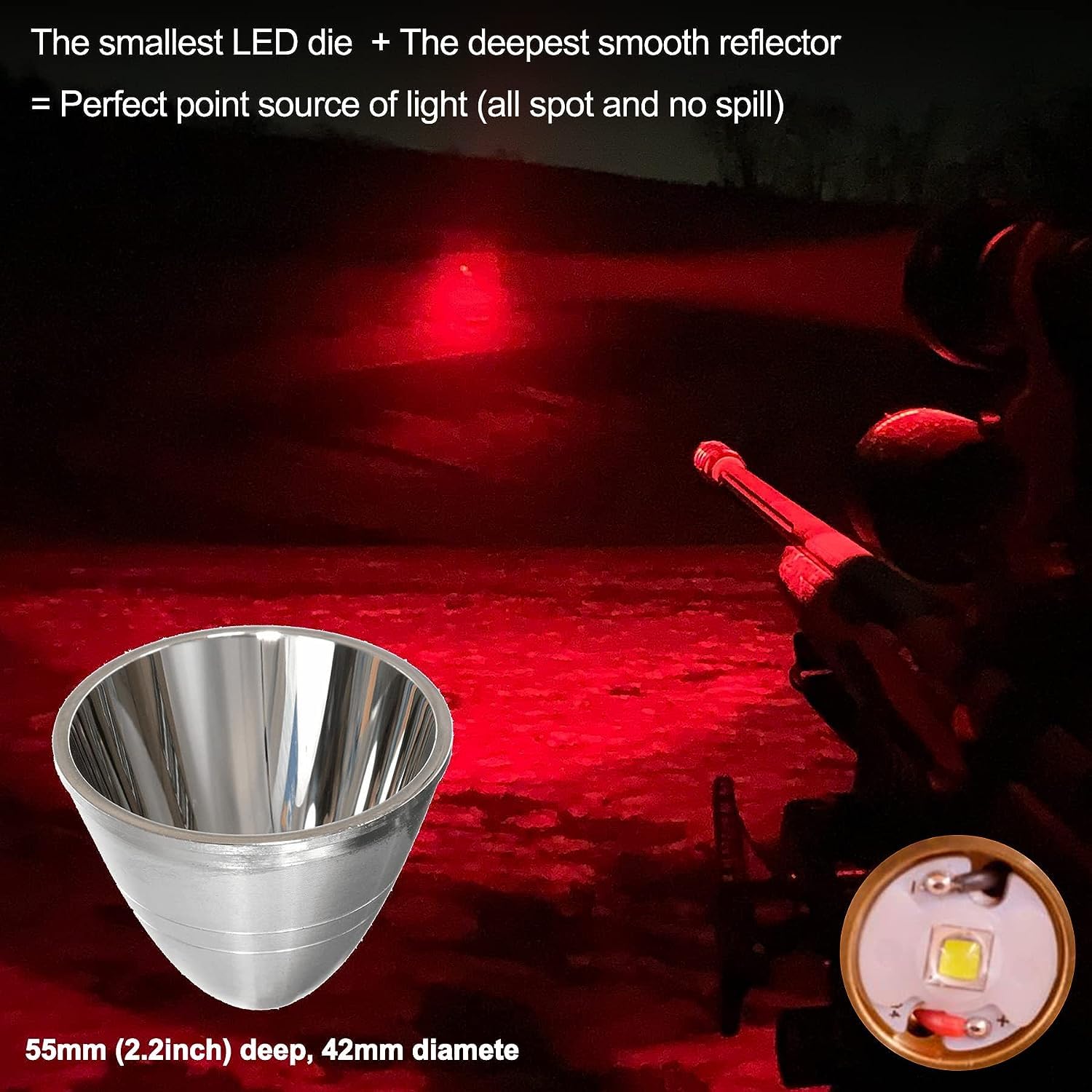 VASTFIRE Predator Light with Interchangeable (Red, Green, White) LED Hunting Flashlight with Scope Mount for Hog Coyote Coon Bob