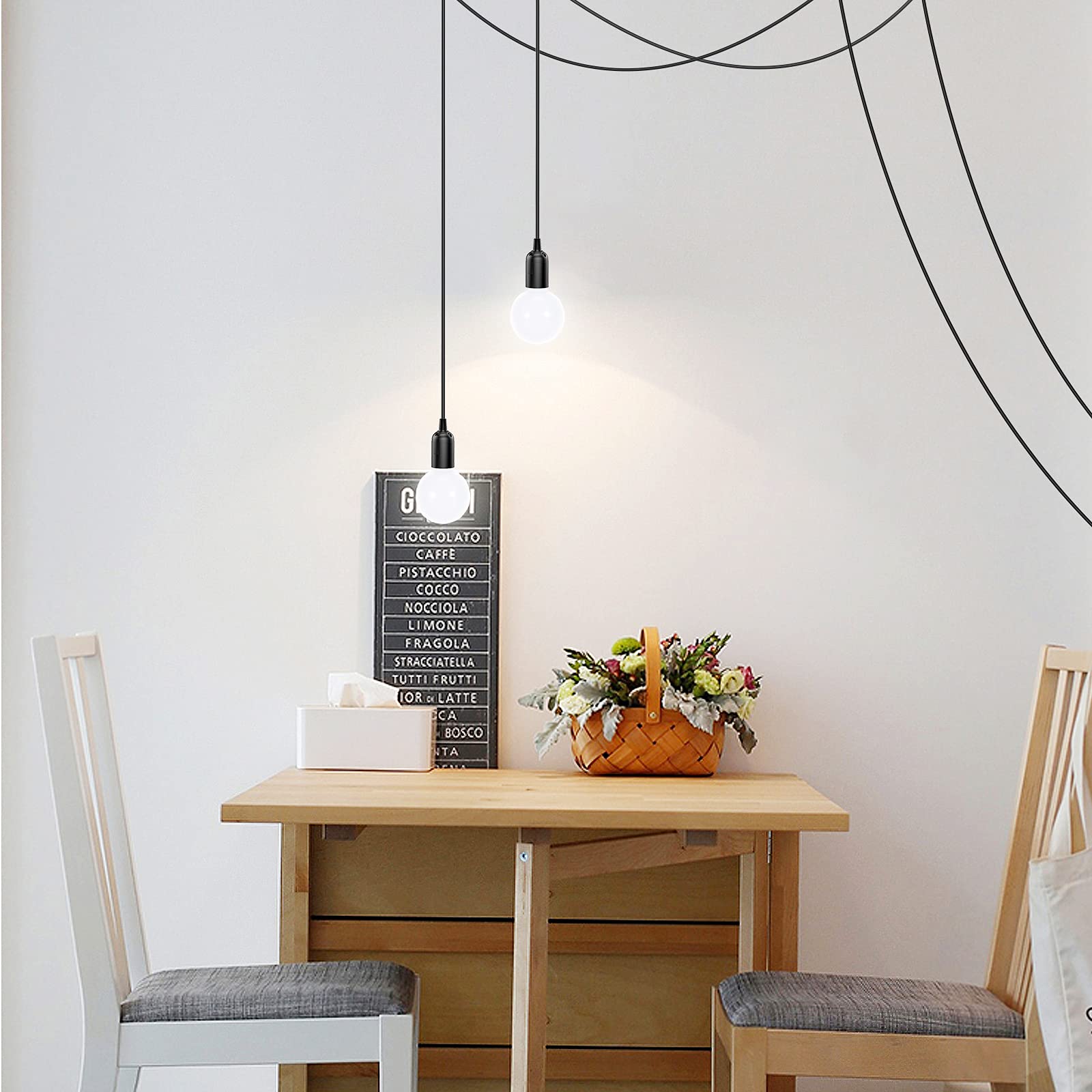 Aryalight 1-Pack 15 Ft Hanging Lantern Lamp Cord Cable With On/Off Switch E26 E27 Socket (No Bulb Included) Plug-In Pendant Ligh