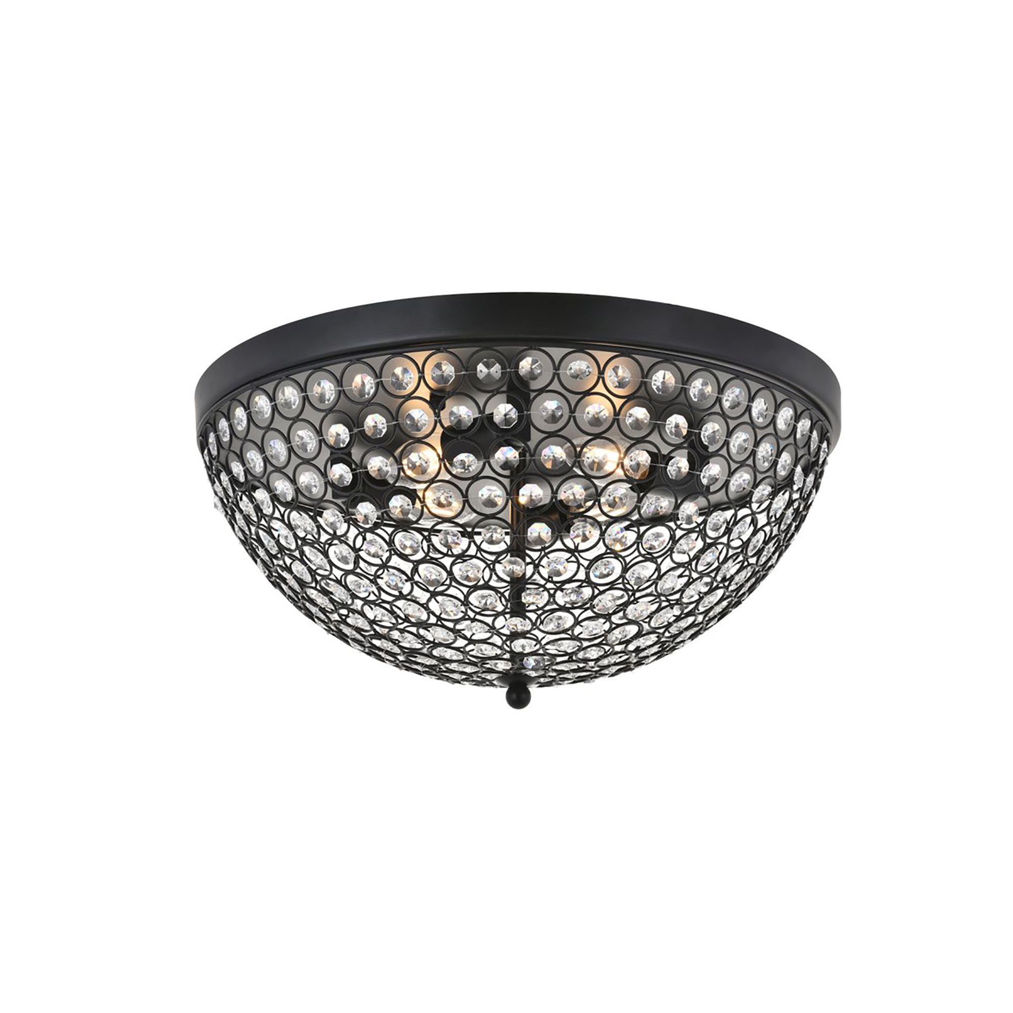 Living District Indoor Modern Home Decor Bright Taye 4 Light Matte Black Flush Mount
