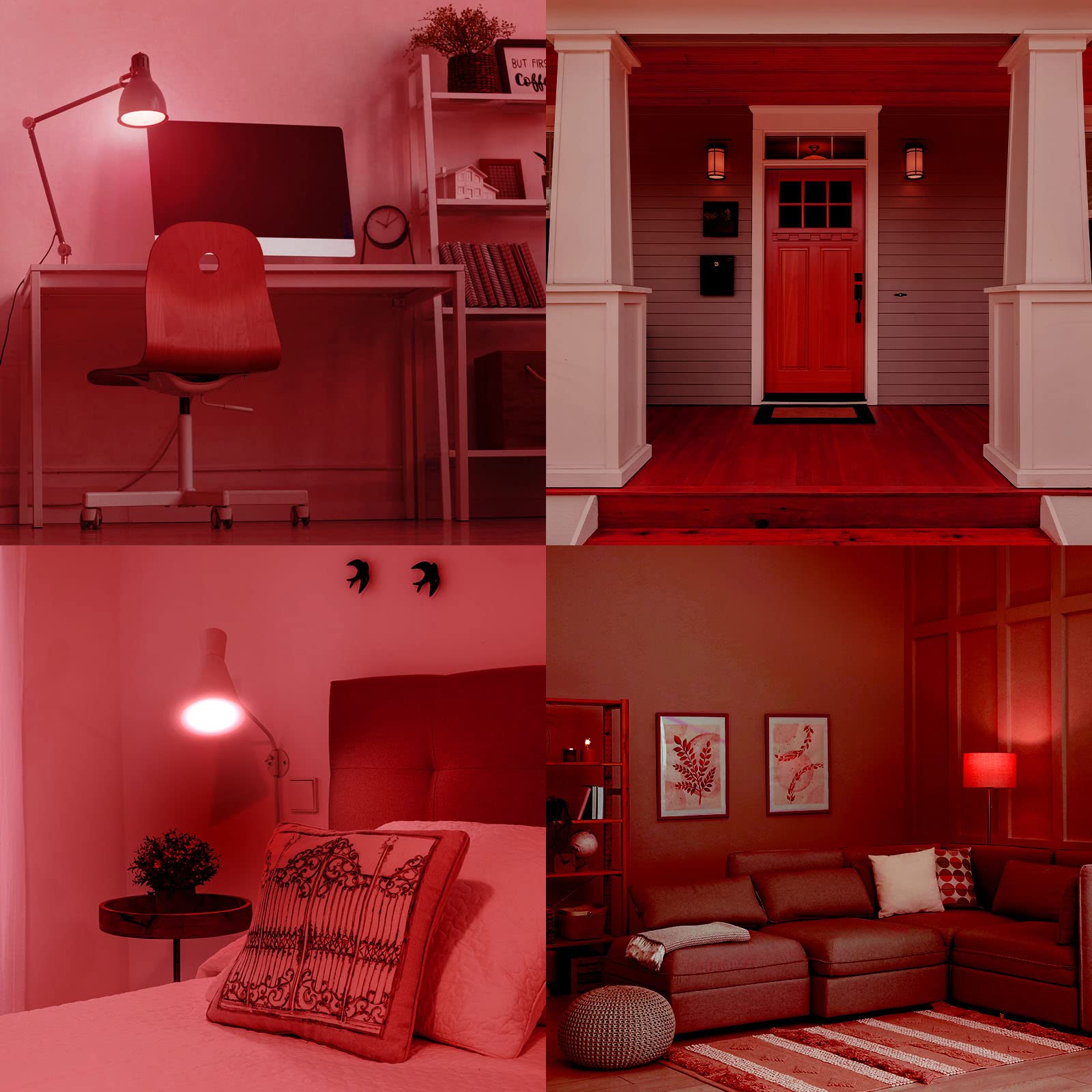 Luxrite E12 Led Filament Red Light Bulbs, 4.5W (40W Equivalent), Colored Glass Candelabra Bulb, Ul Listed, E12 Base, Indoor Outd