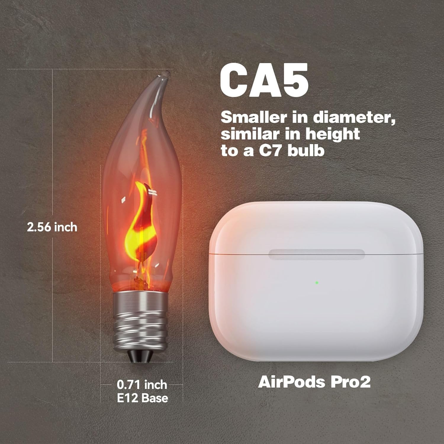 Hompavo Flame Light Bulbs, E12 Chandelier Base, Flickering Fire Effect, 10 Pack, Glass