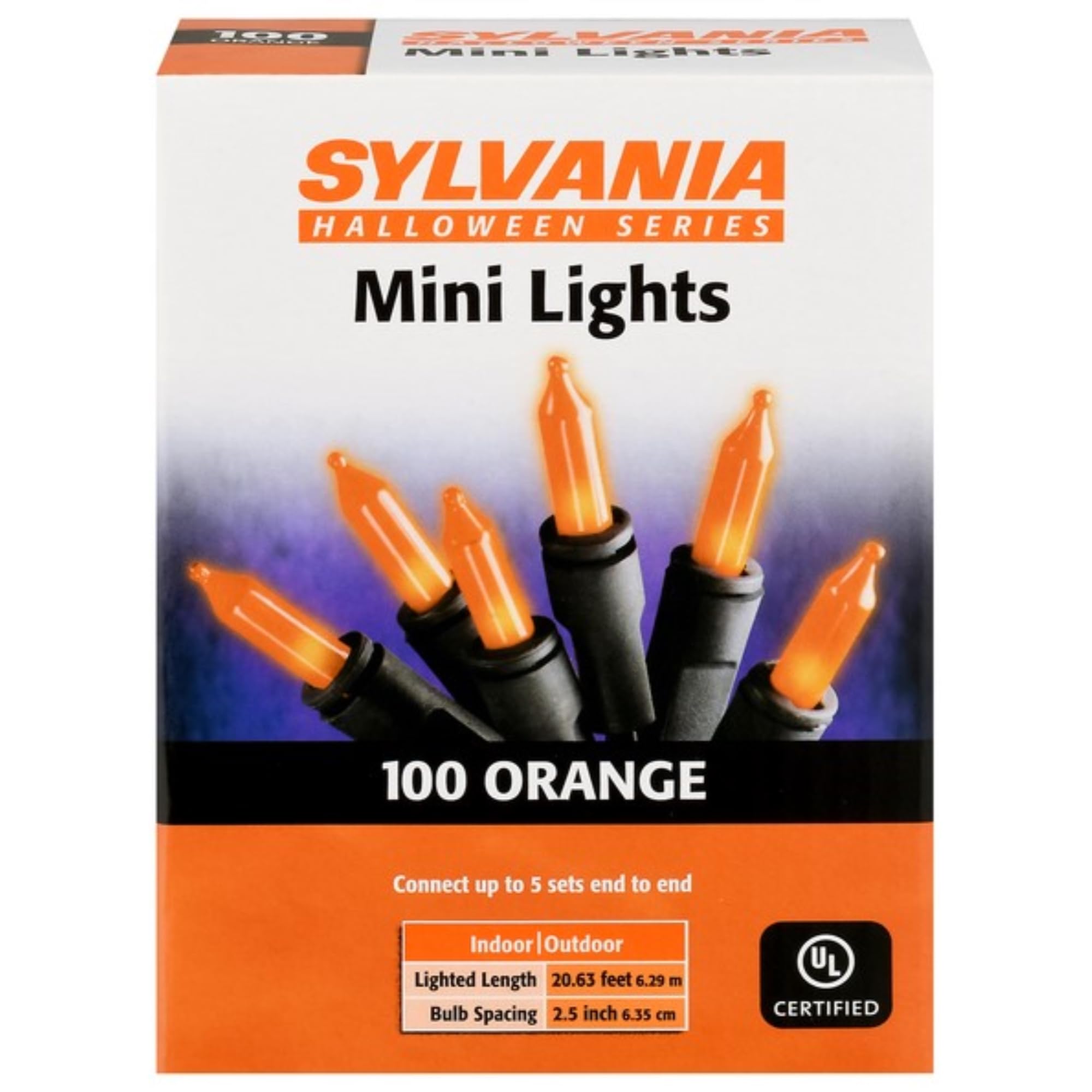 Noma/Inliten-Import V34700-88 100-Count Orange Halloween Light Set With Black Wire