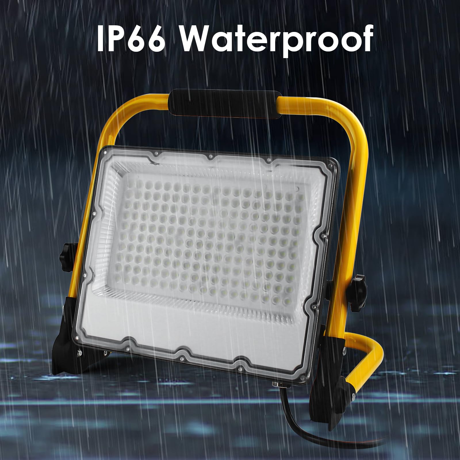 Ouside 150W Led Work Light, 15000Lm Construction Light With 157.5 In Cable, 1000W Equivalent 6500K Portable Adjustable Working Lights With Stand, Ip66 Waterproof Job Site Light For Construction Site
