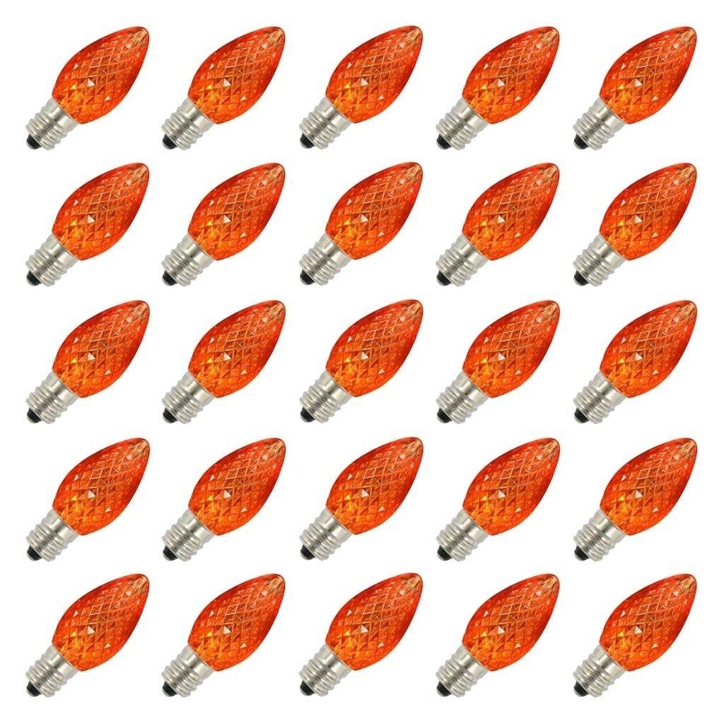 Vickerman C7 Led Orange Faceted Replacement Bulb, Package Of 25